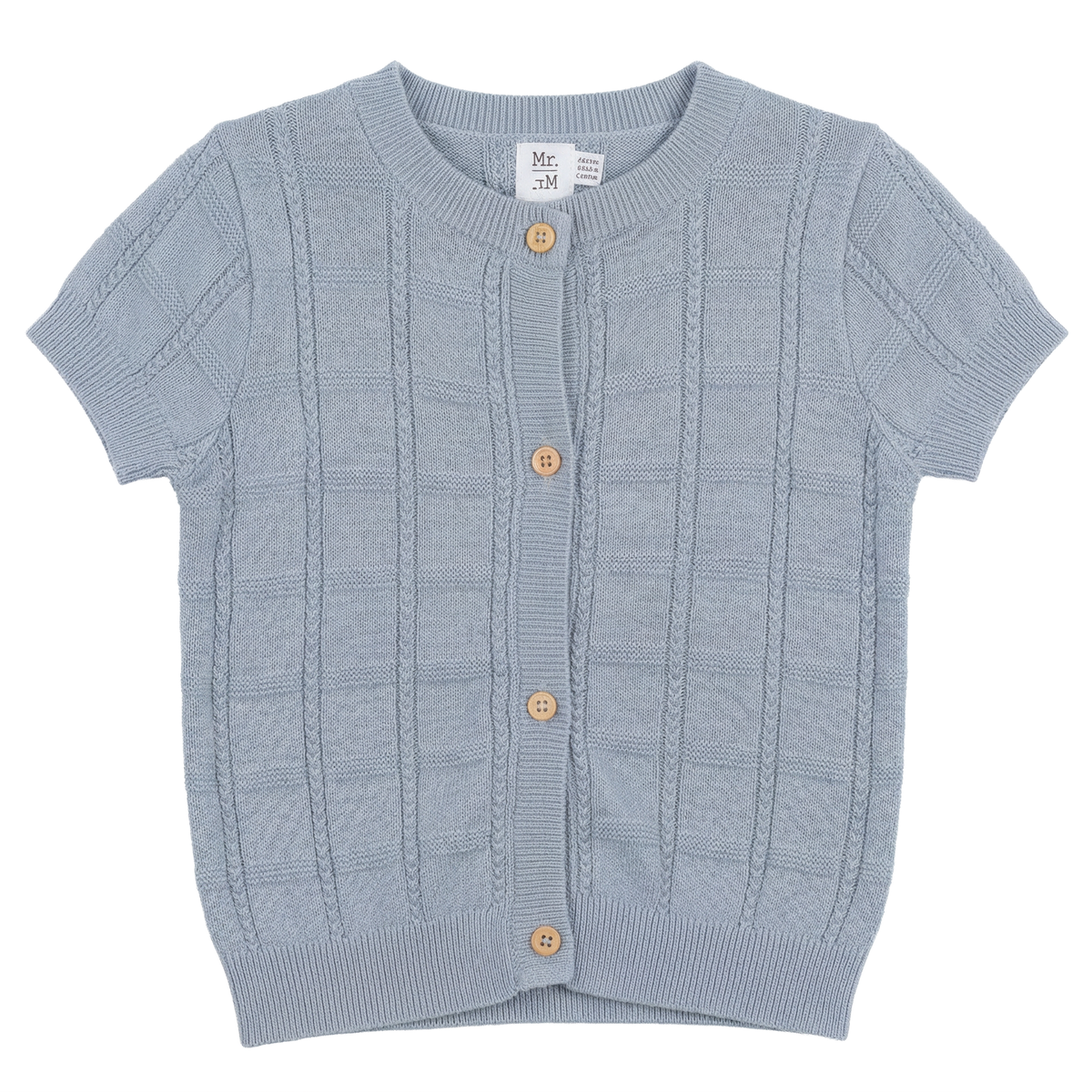 Checkered Knit Sweater in Dusty Blue by Mr. Mr.