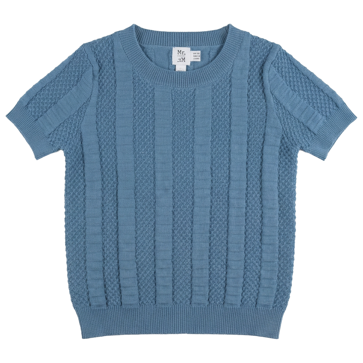 Textured Column Knit Sweater in Sky Blue by Mr. Mr.