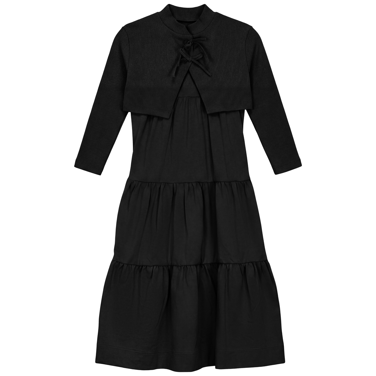 Jumper Ribbed Cardigan Set in Black by Seal