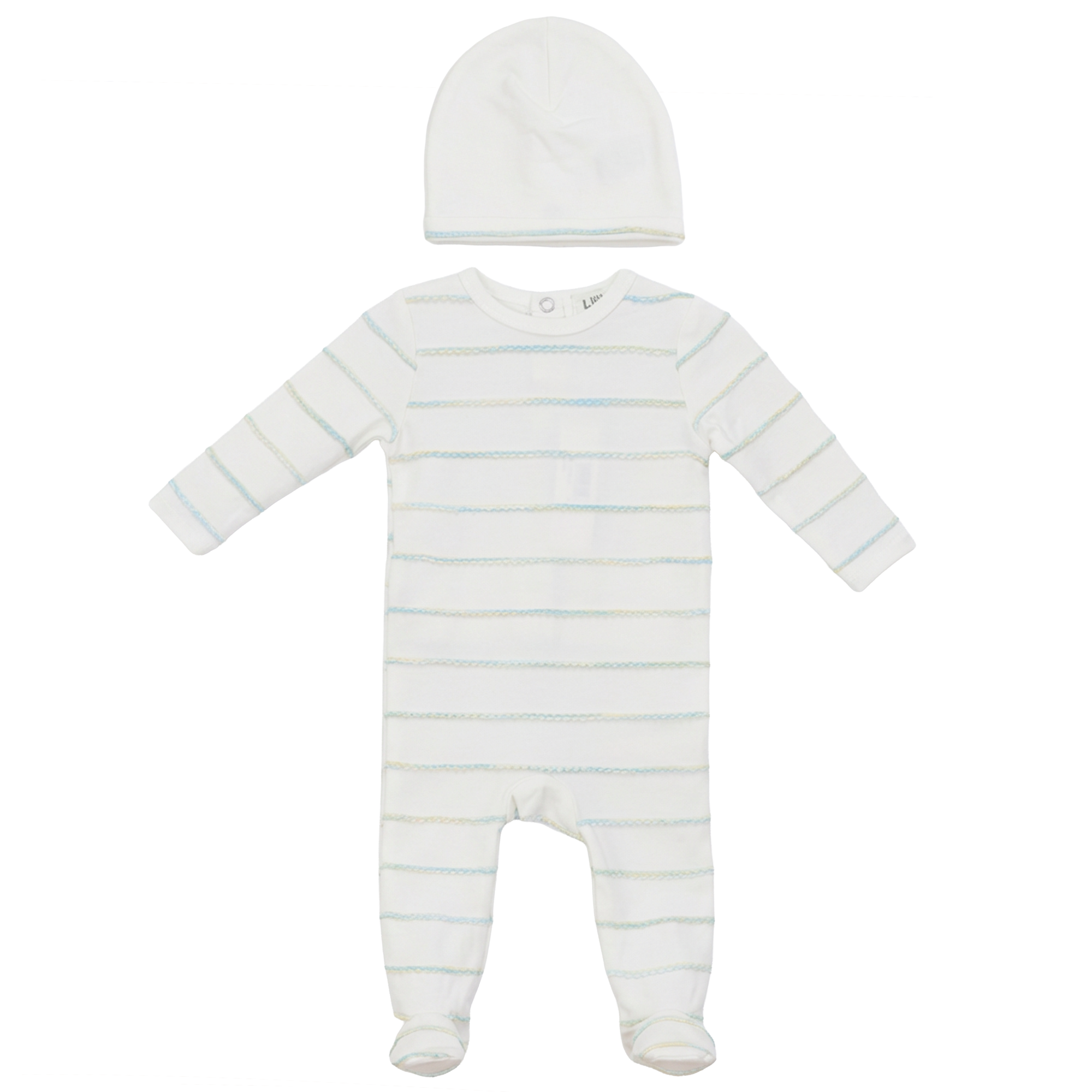 Raised Stripped Onesie in Blue by Lux Baby