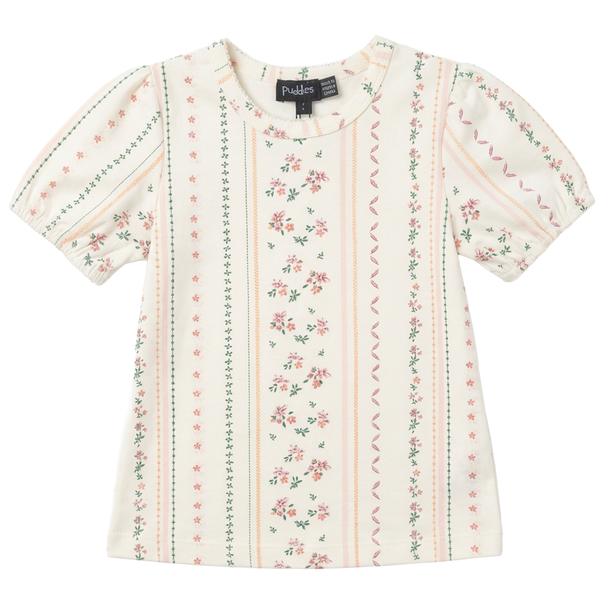 Floral Printed Cotton Tshirt in Pink by Puddles