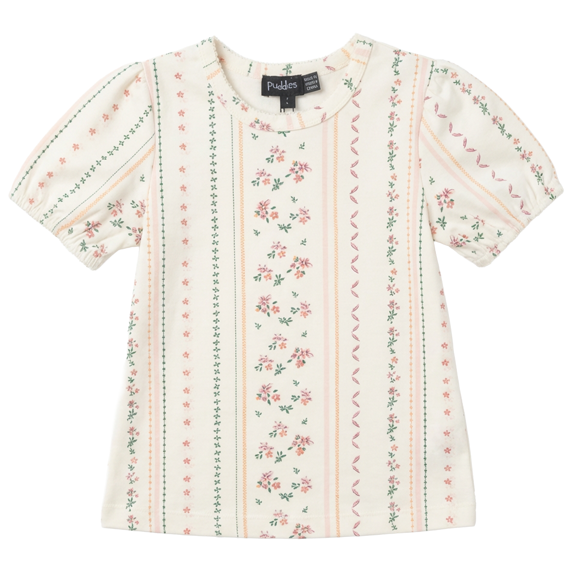 Floral Printed Cotton Tshirt in Pink by Puddles