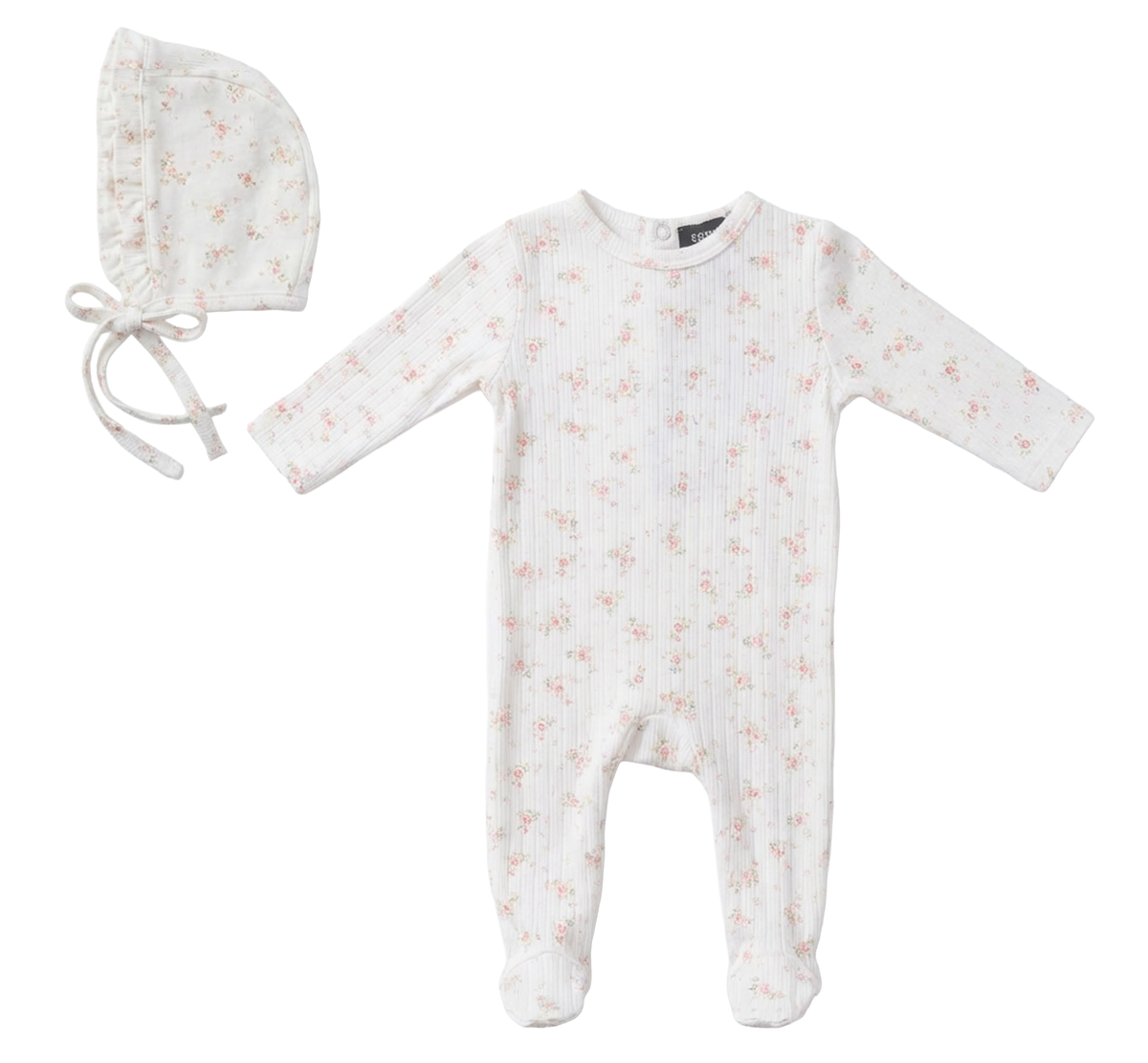Floral Pointelle Onesie in White by Space Grey