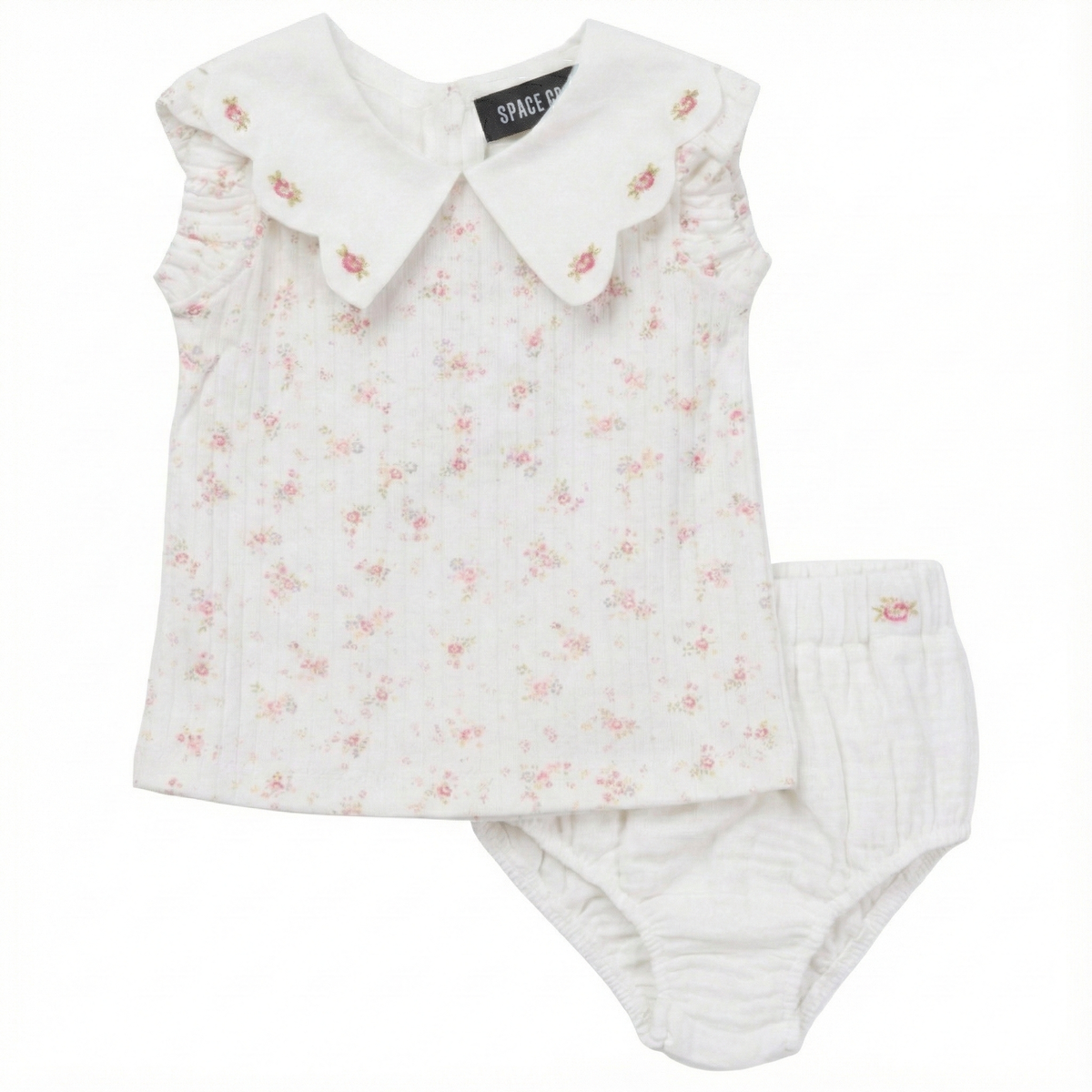 Floral Gauze Set in White by Space Grey