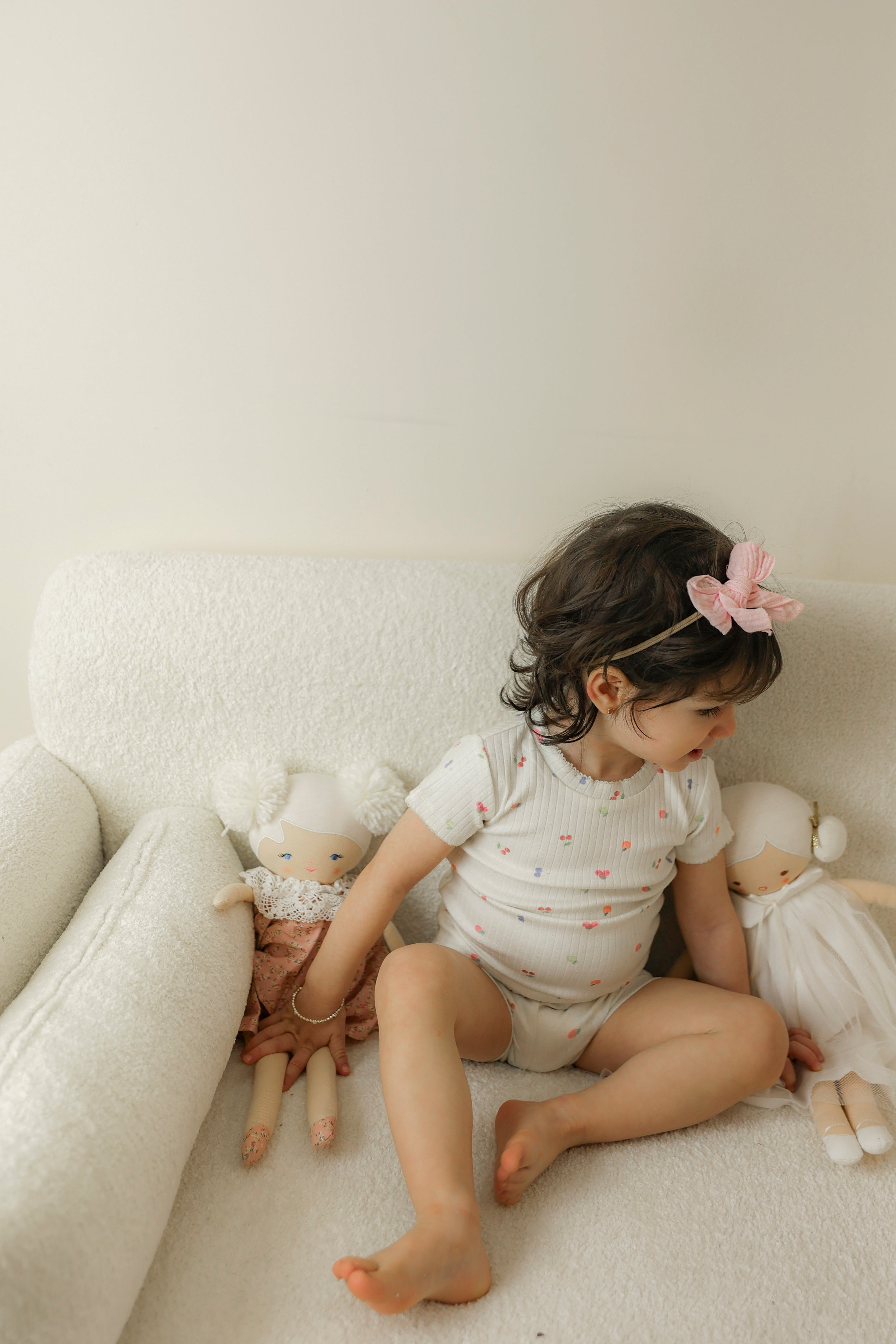Fruit Print Pointelle Shorts Set in by Lux Baby