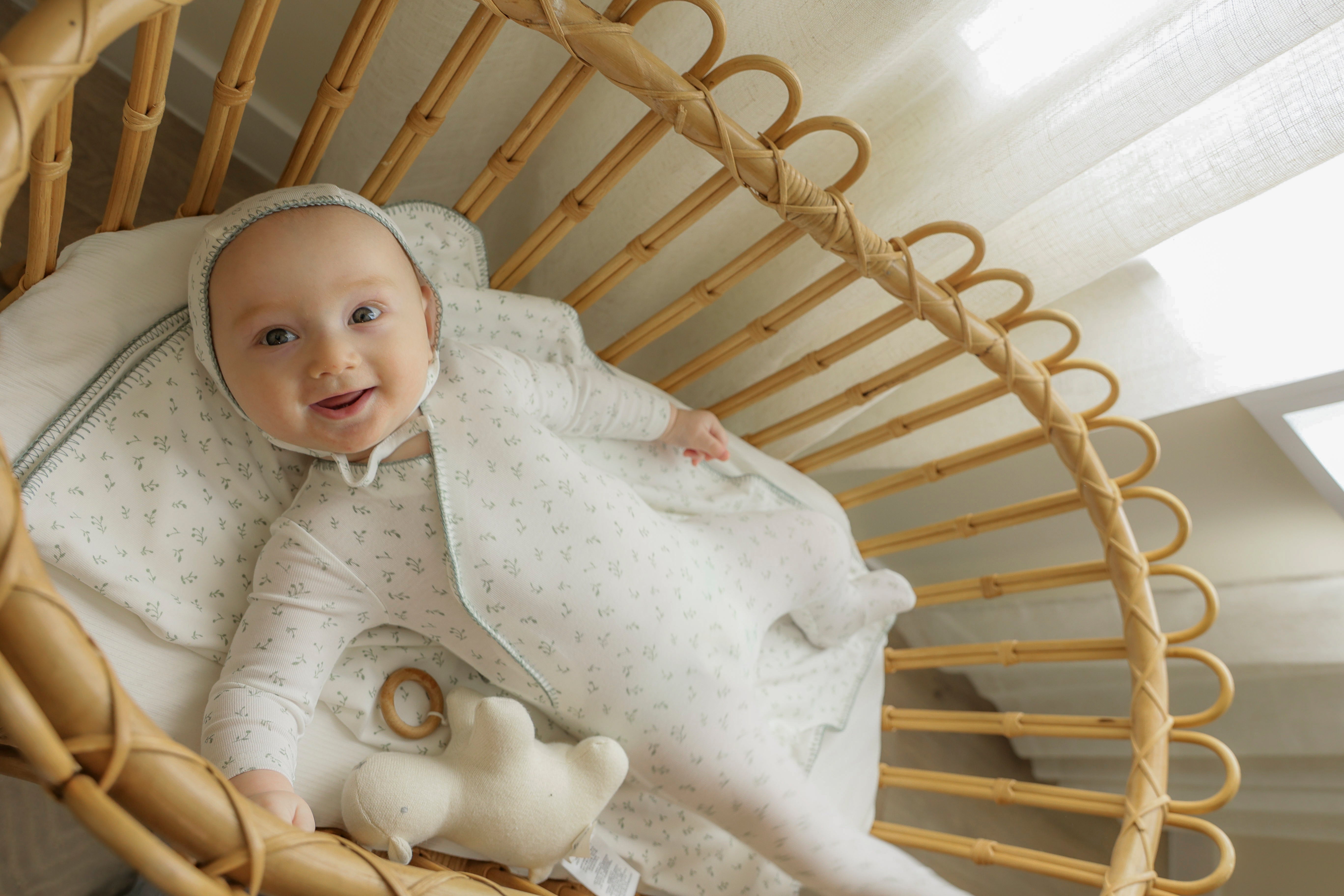 Cherry Rib Onesie with Bonnet in by Bebe Bella