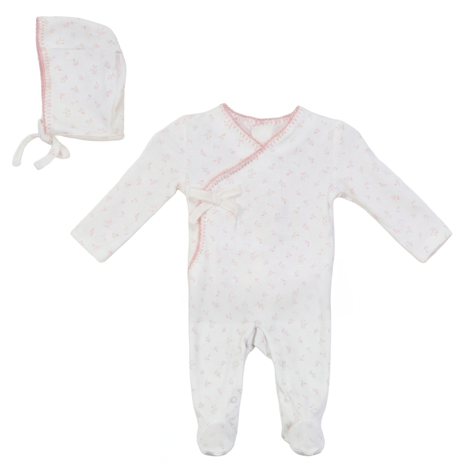 Cherry Onesie with Bonnet in by Bebe Bella