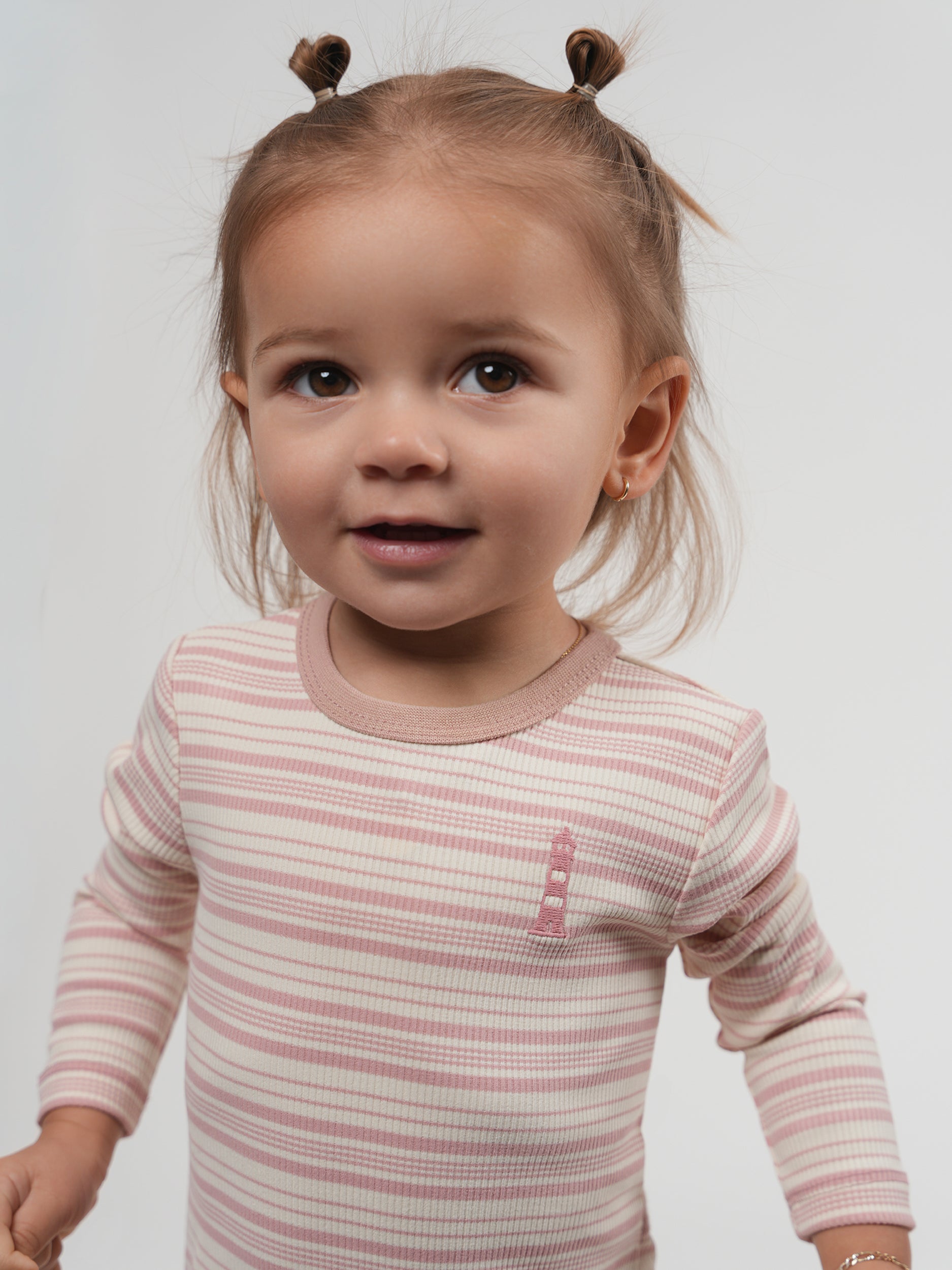 Stripped Lighthouse Onesie in by Whipped Cocoa