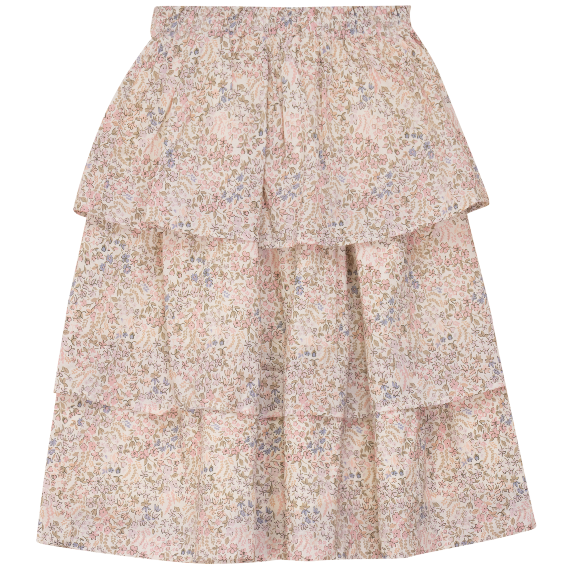 Floral Layered Skirt in Cream by Jolie Capri