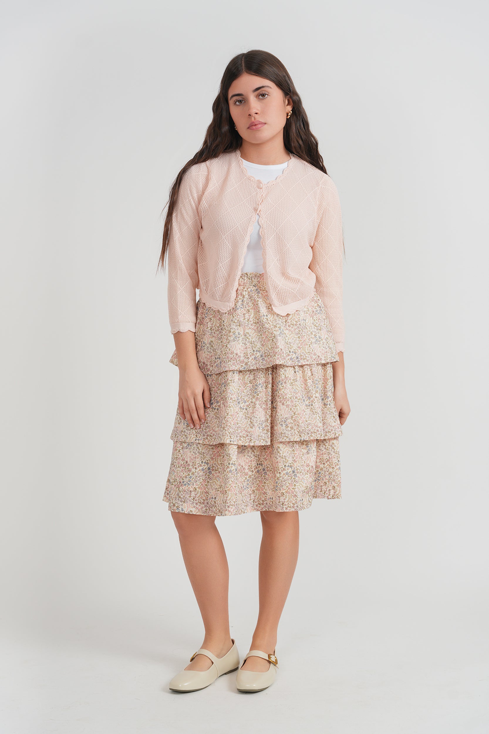 Cotton Knit Crochet Cardigan in by Jolie Capri