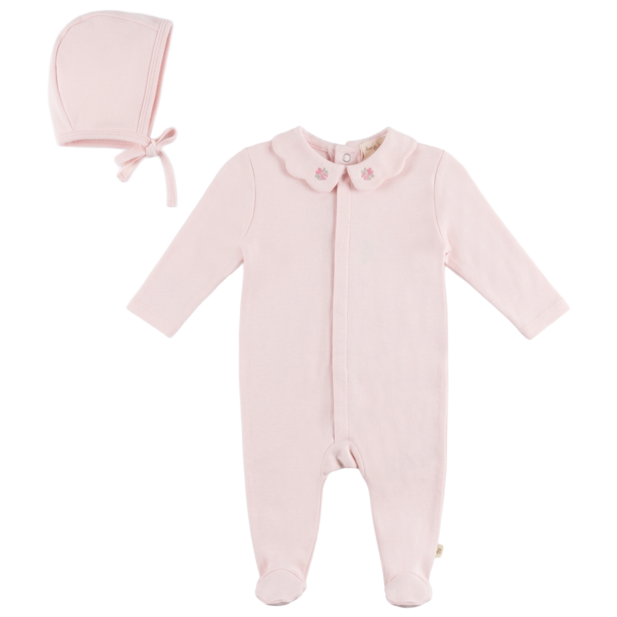 Fake Front Opening Onesie with Bonnet