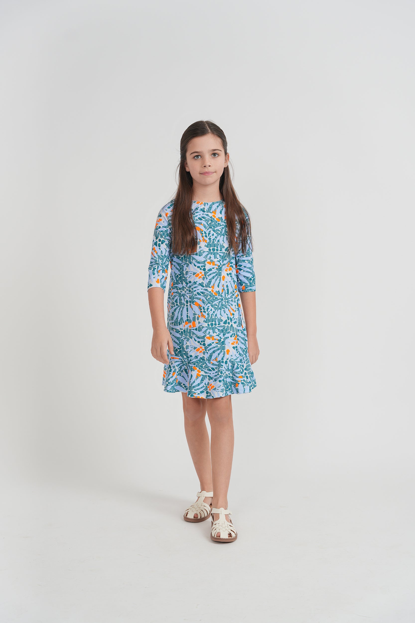 3/4 Sleeve Printed Swim Dress in by Try