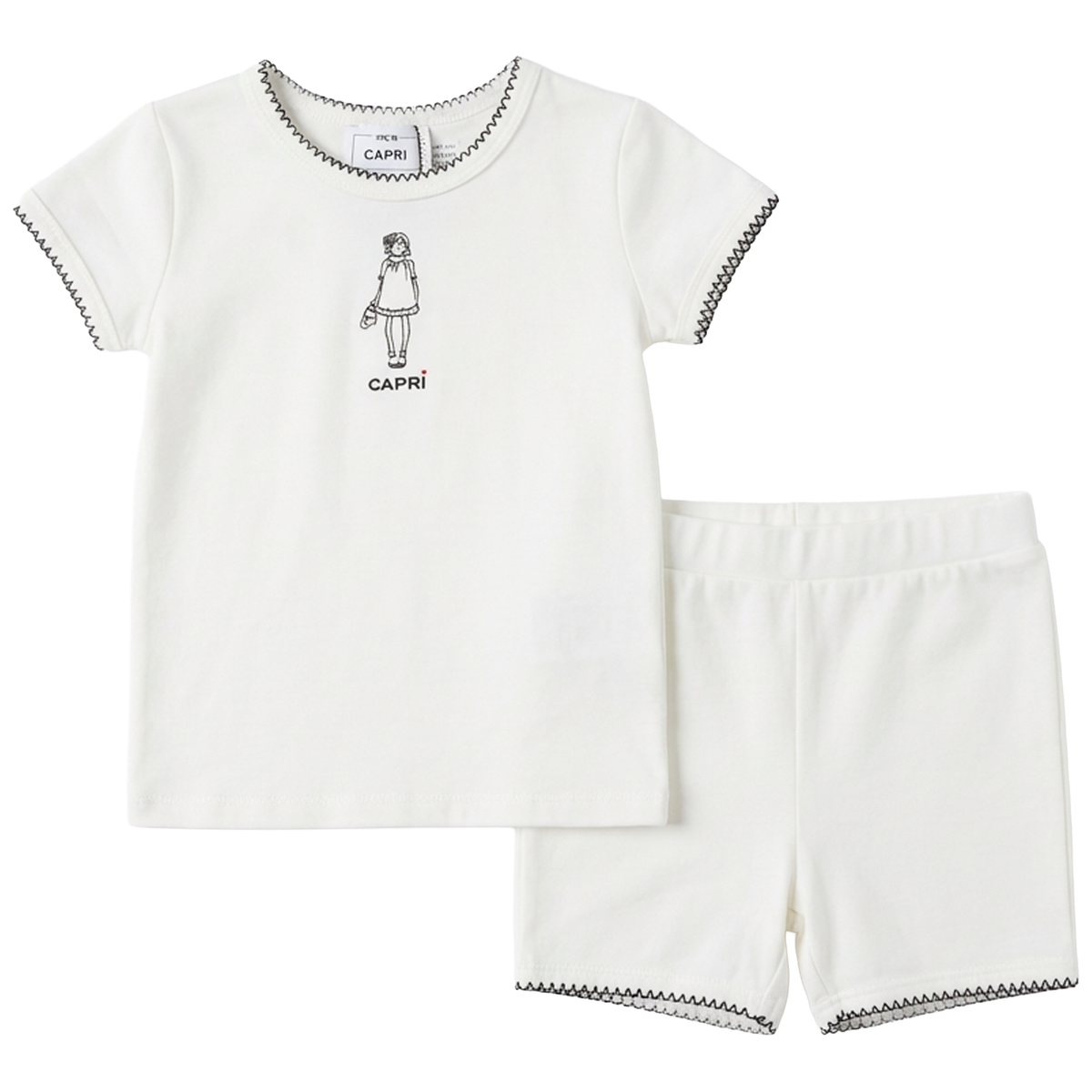 Capri Print Shorts Set in Cream by Jolie Capri