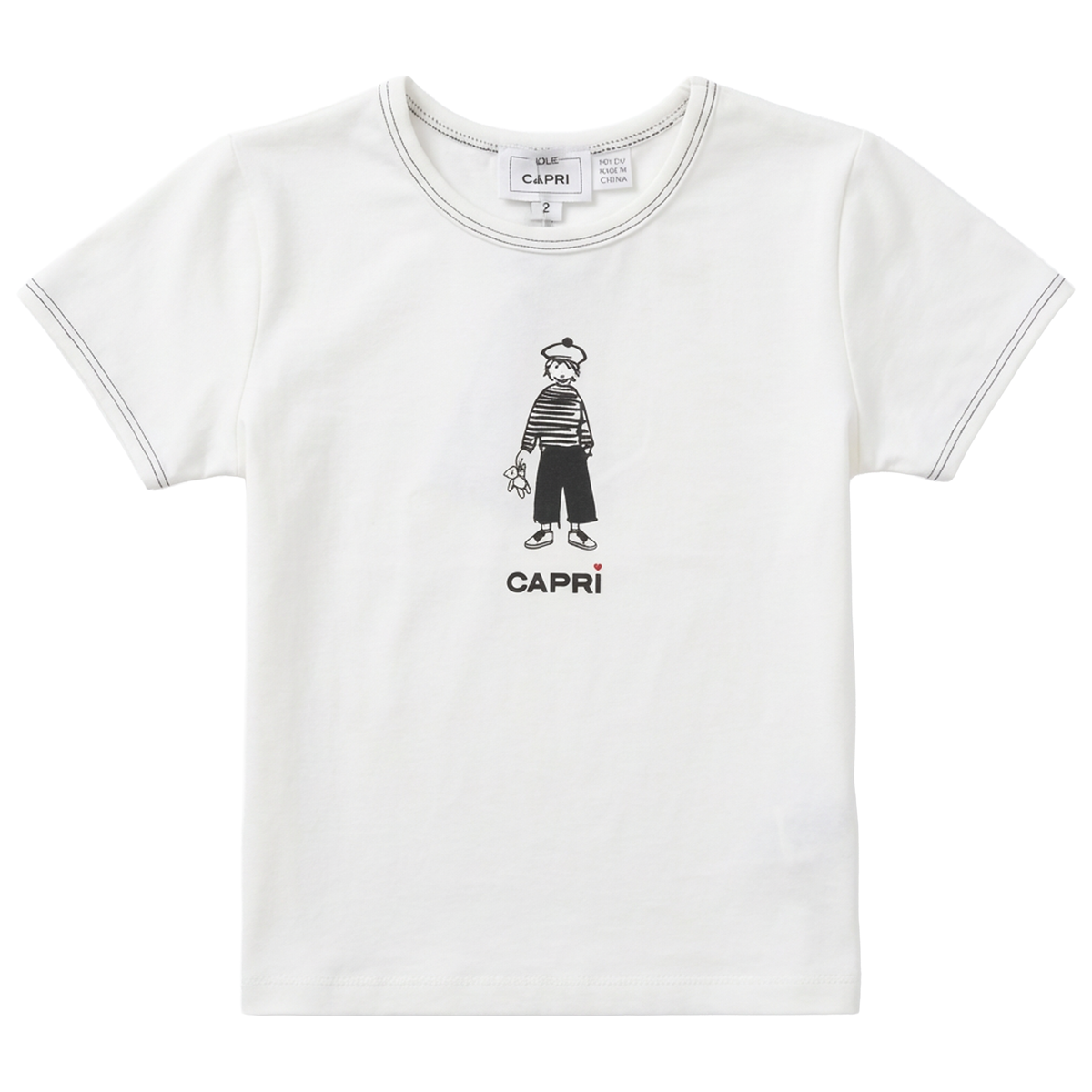 Capri Print Tshirt in Cream by Jolie Capri