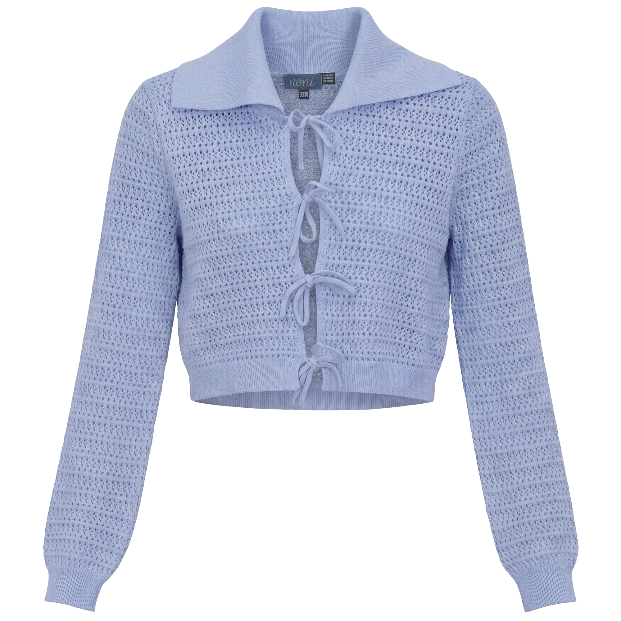 Eyelet Knit Sweater in Blue by Noni
