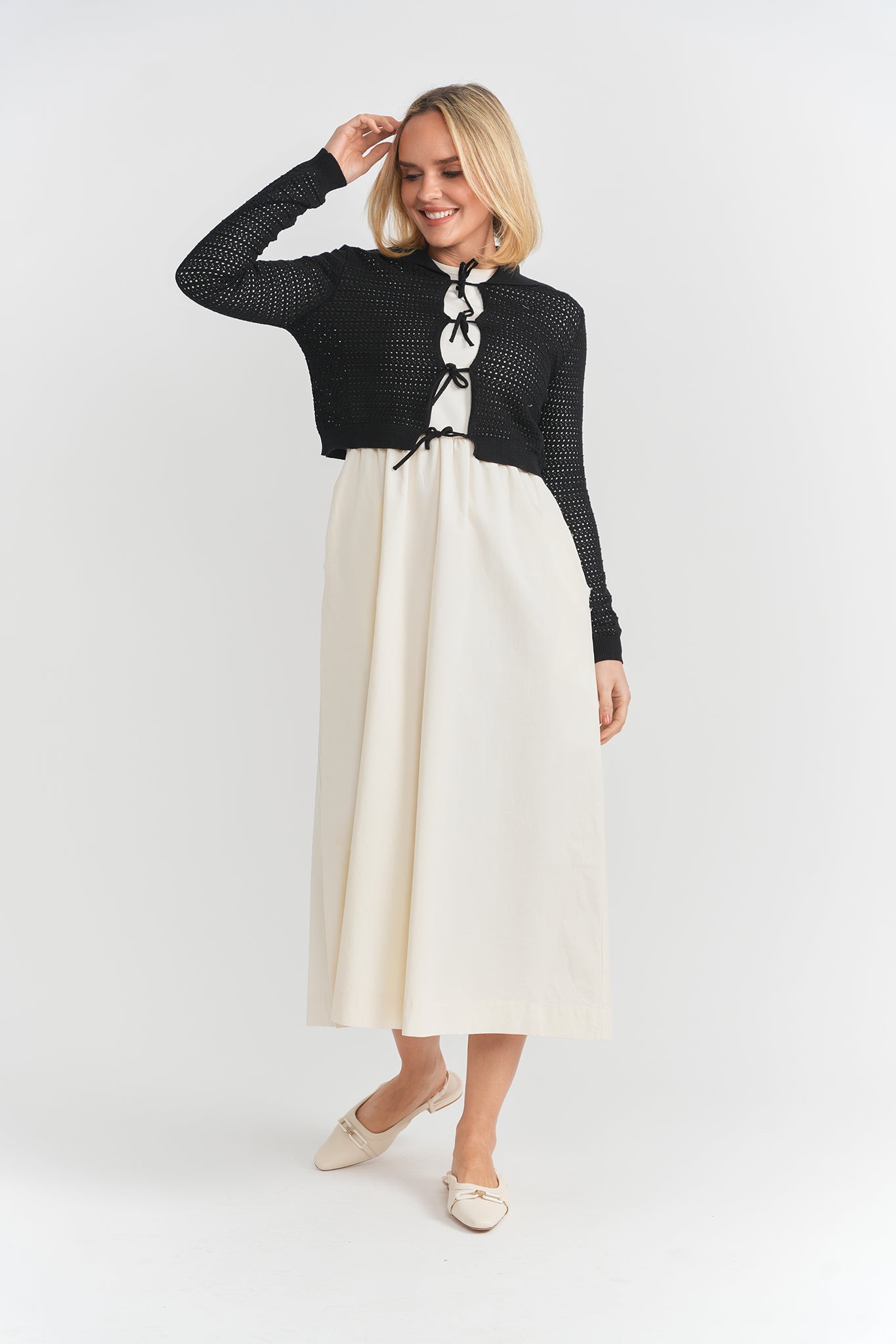 Eyelet Knit Sweater in by Noni