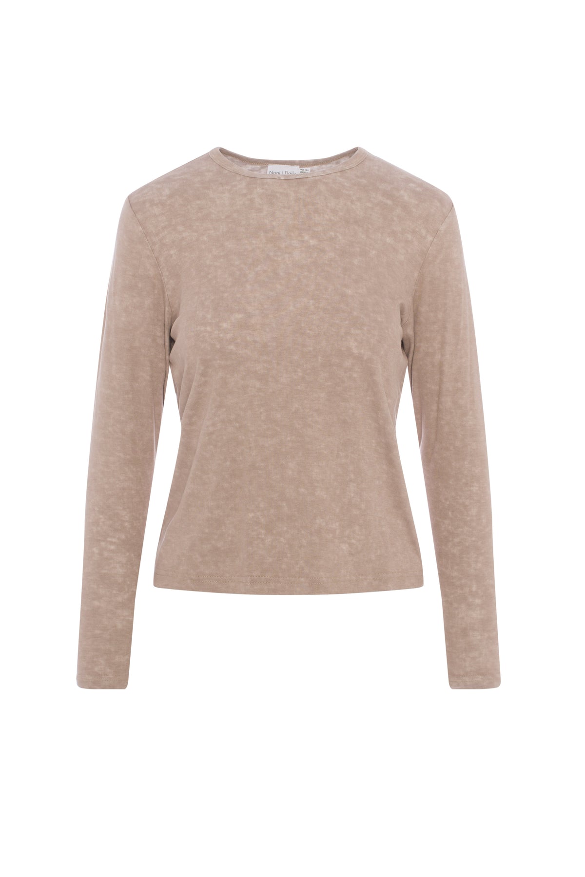 Distressed Cotton Top in Taupe by Noni Daily