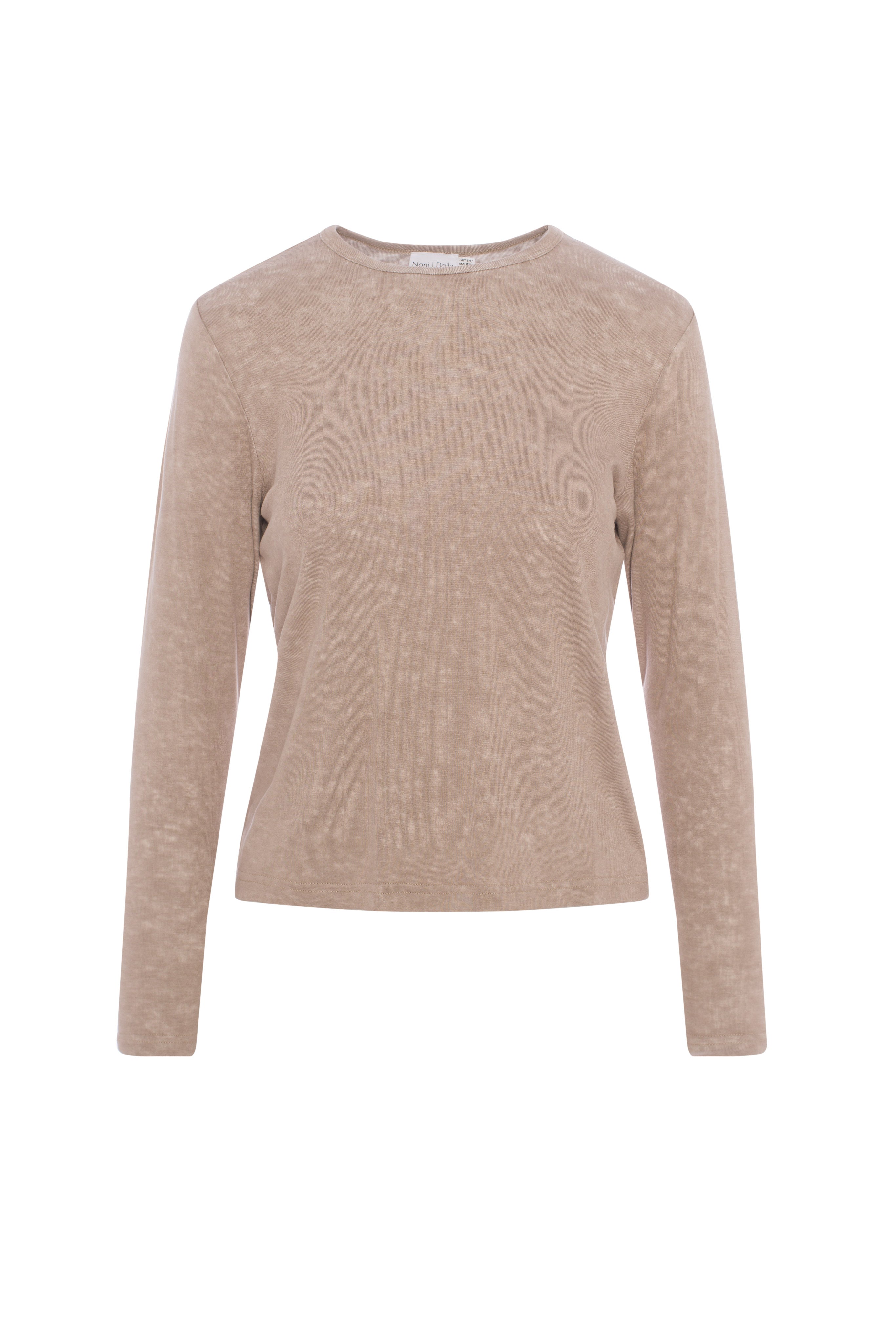 Distressed Cotton Top in Taupe by Noni Daily