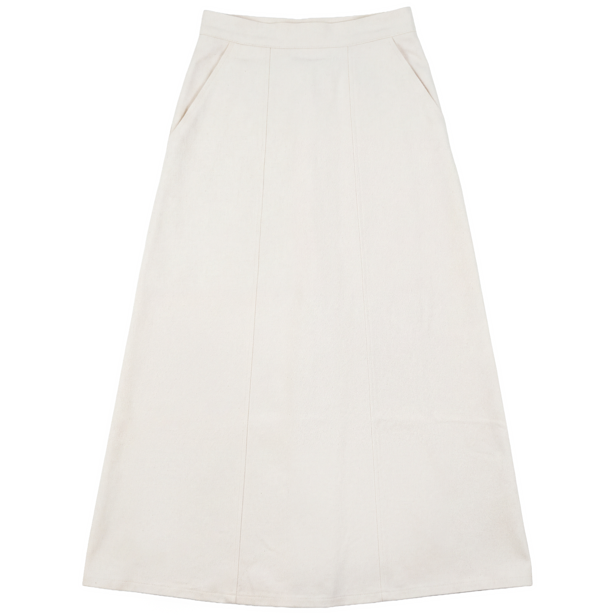 Paneled Denim Pocket Skirt in Beige by Noni