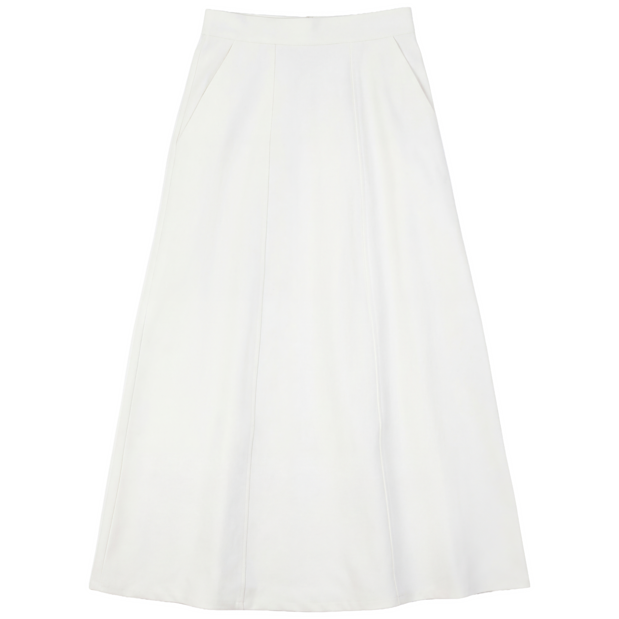 Paneled Denim Pocket Skirt in White by Noni