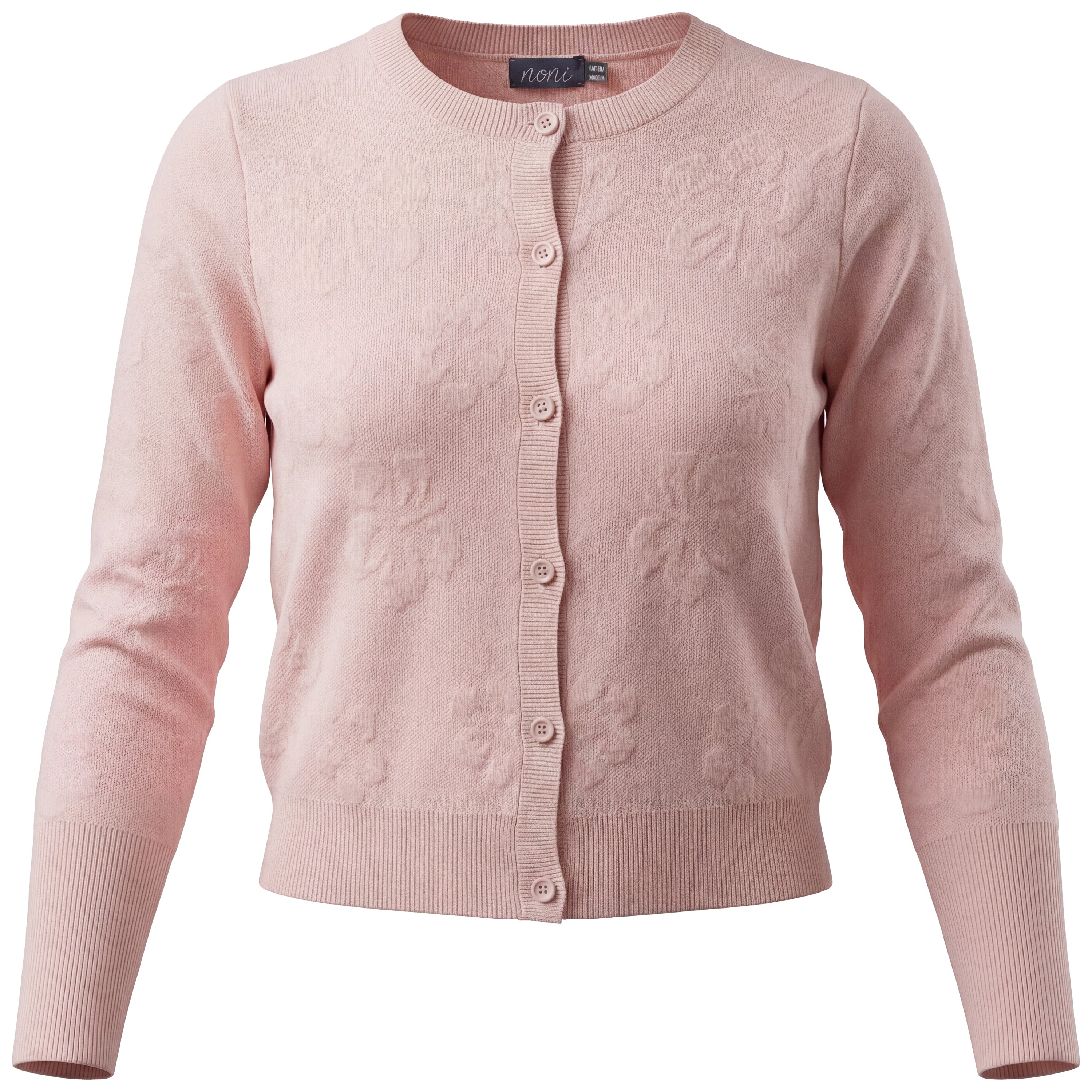 Embosed Flower Cardigan in Soft Pink by Noni