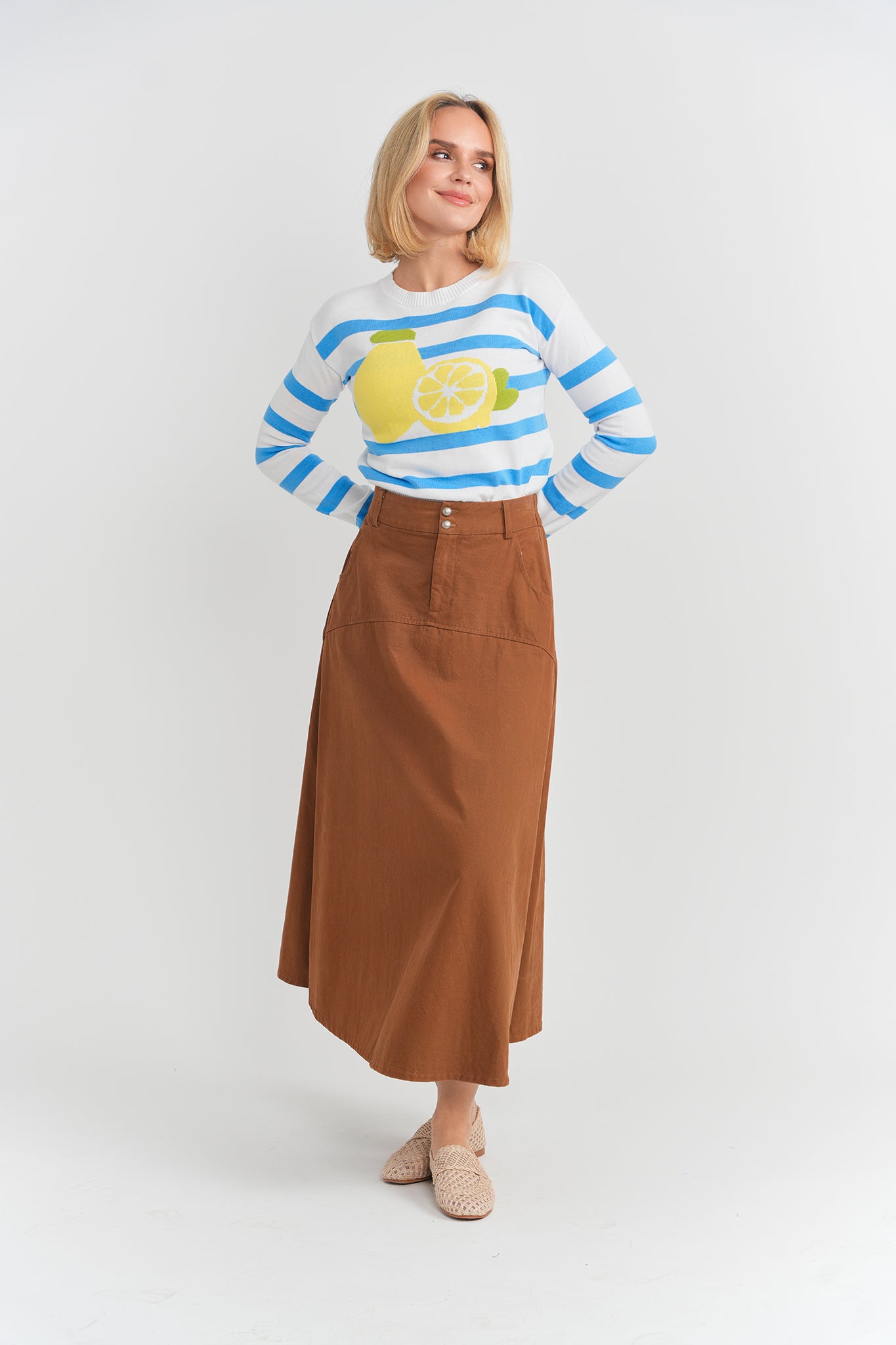 Lemon Knit Sweater in by Noni Daily