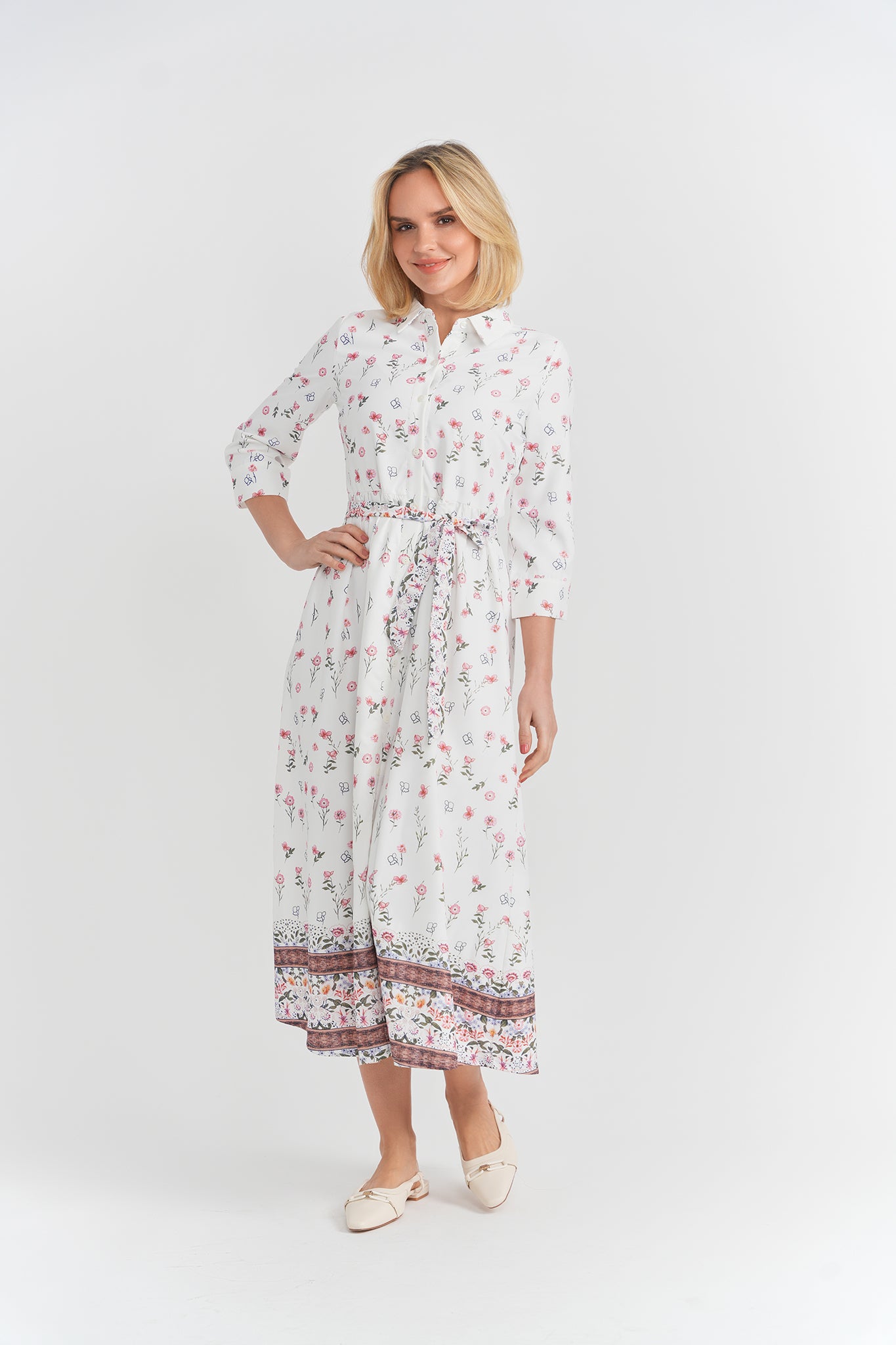 Boarder Print Dress in by Noni