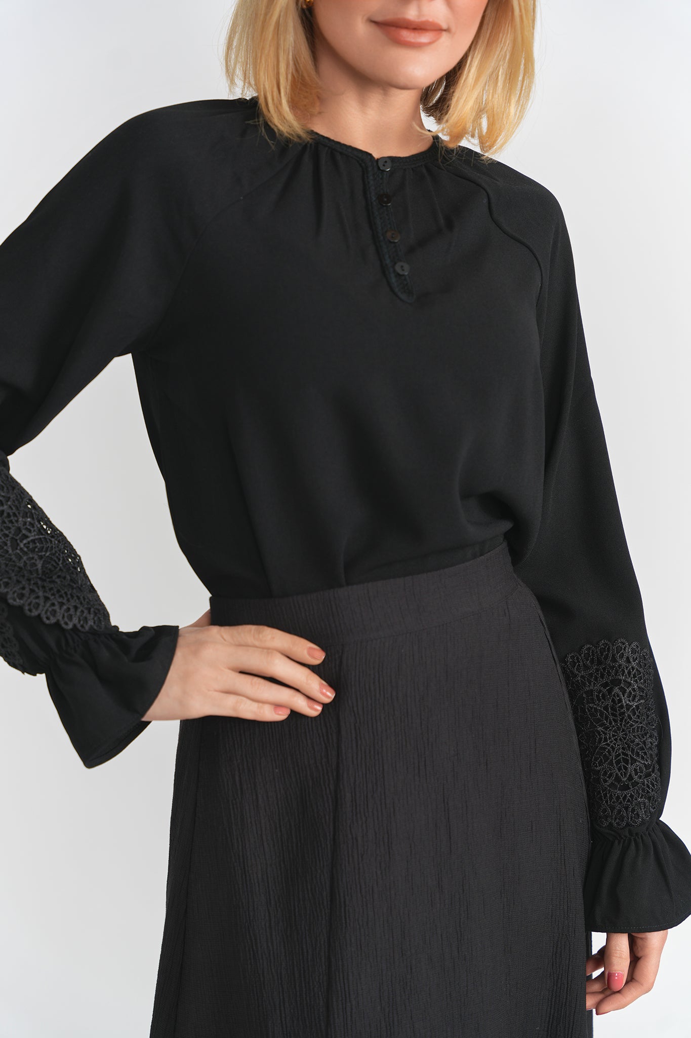 Crochet Lace Woven Blouse in by Noni