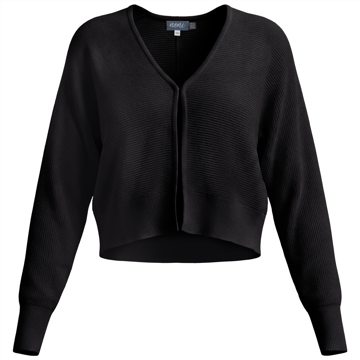 Paralel Lined Knit Cardigan in Black by Noni