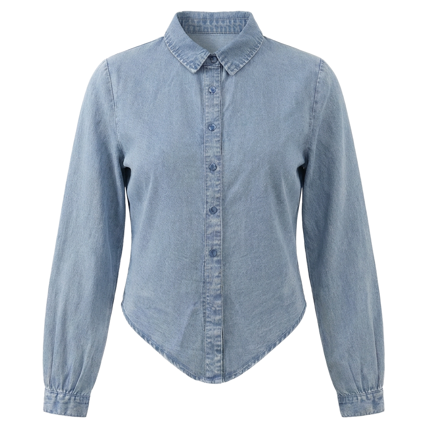 Denim Blouse in Denim Wash by Noni Daily