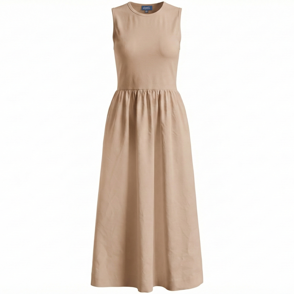 Woven Midi Jumper in Light Beige by Noni