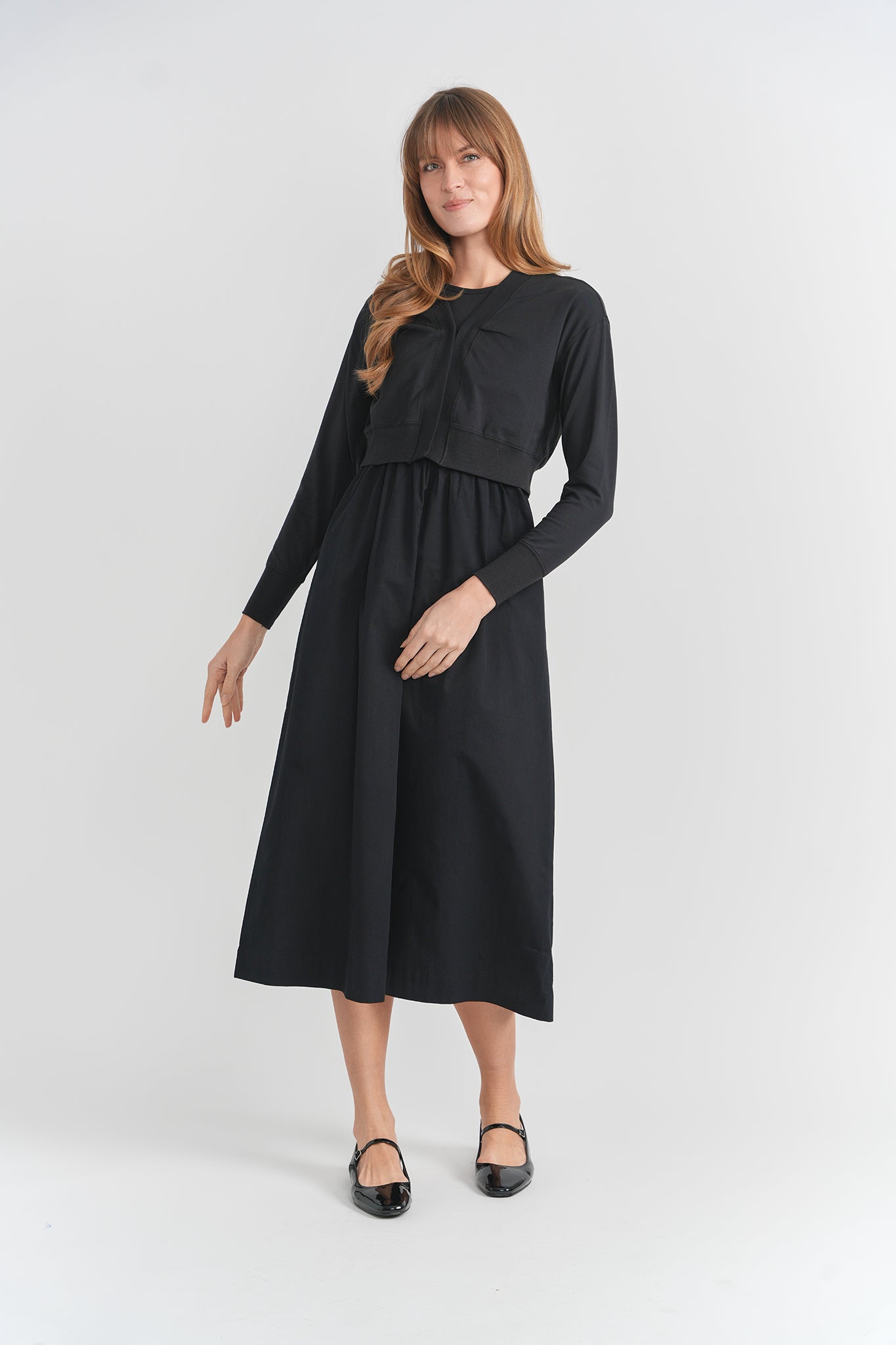 Woven Midi Jumper in by Noni