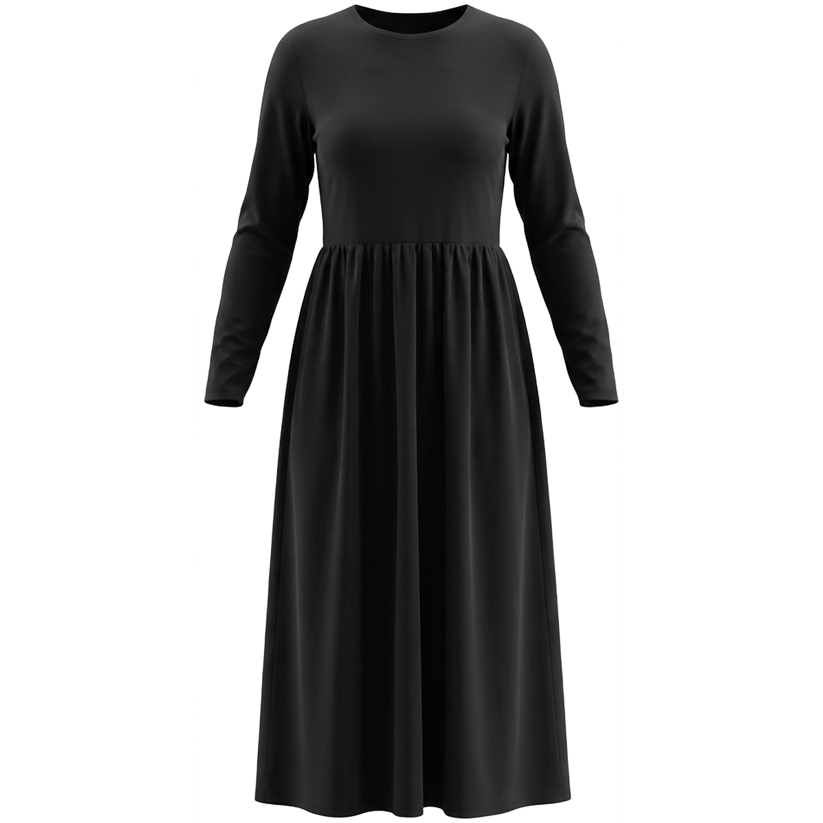 Woven Midi Dress in Black by Noni