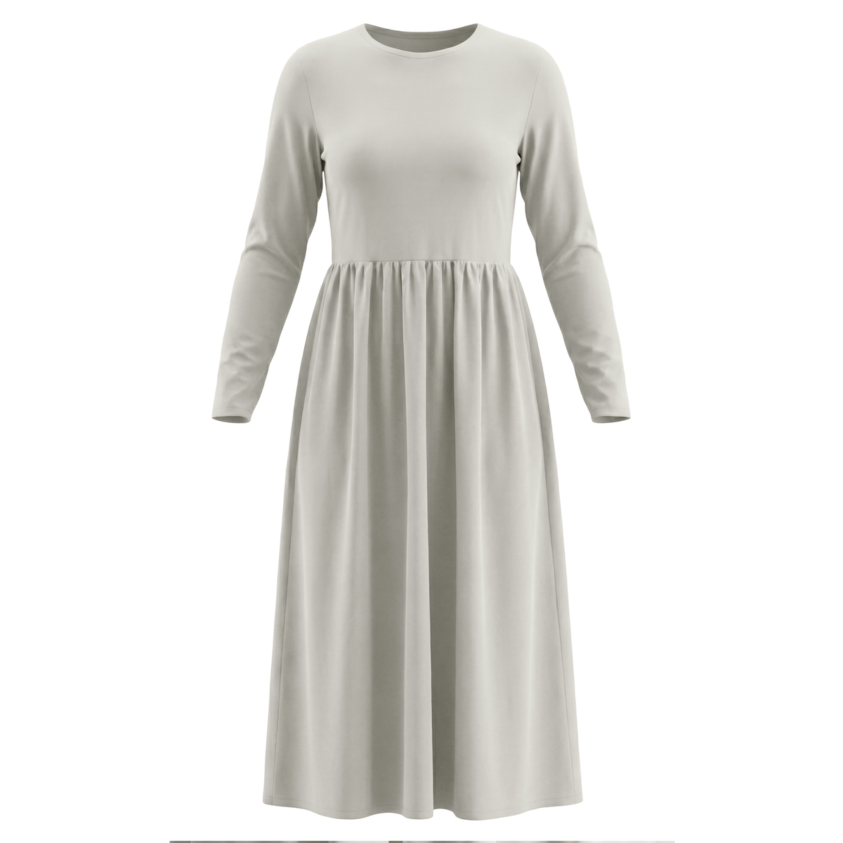 Woven Midi Dress in Ivory by Noni