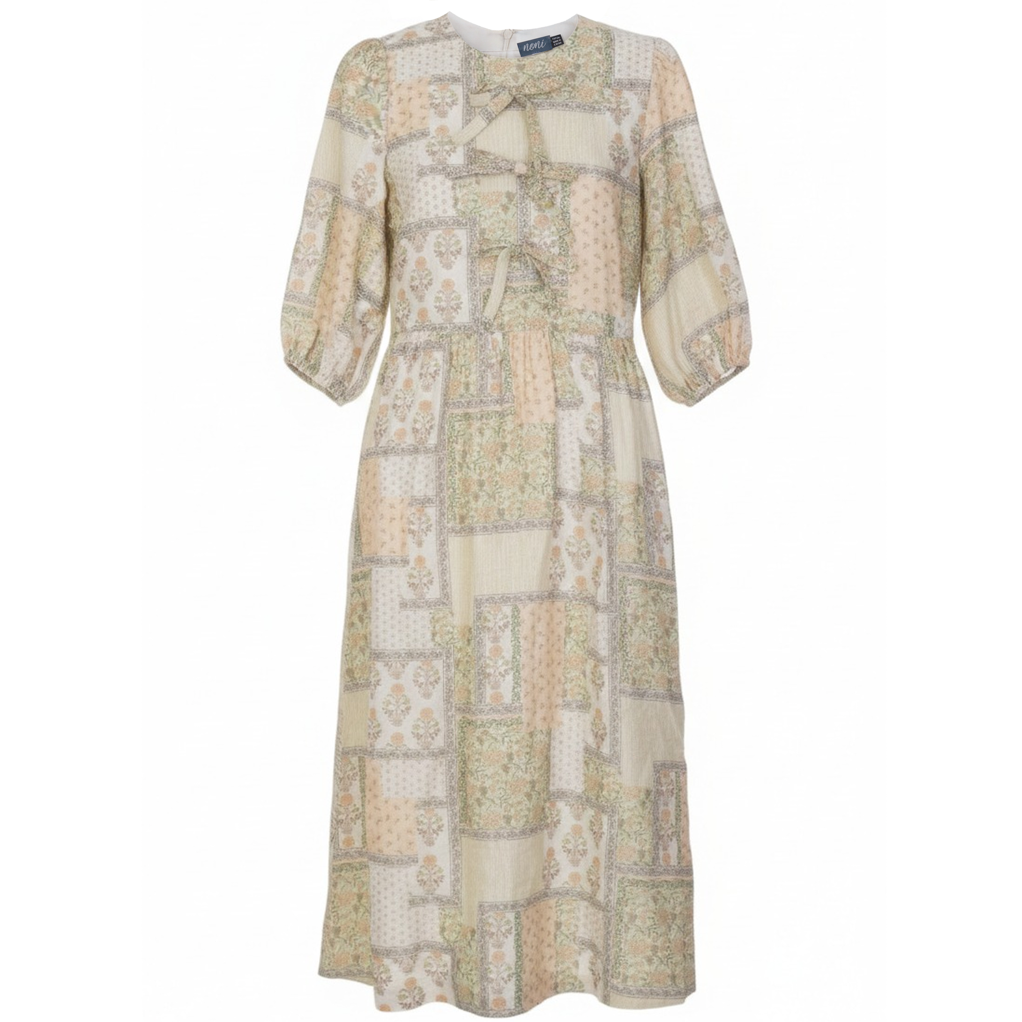 Floral Print Woven Dress in Beige by Noni
