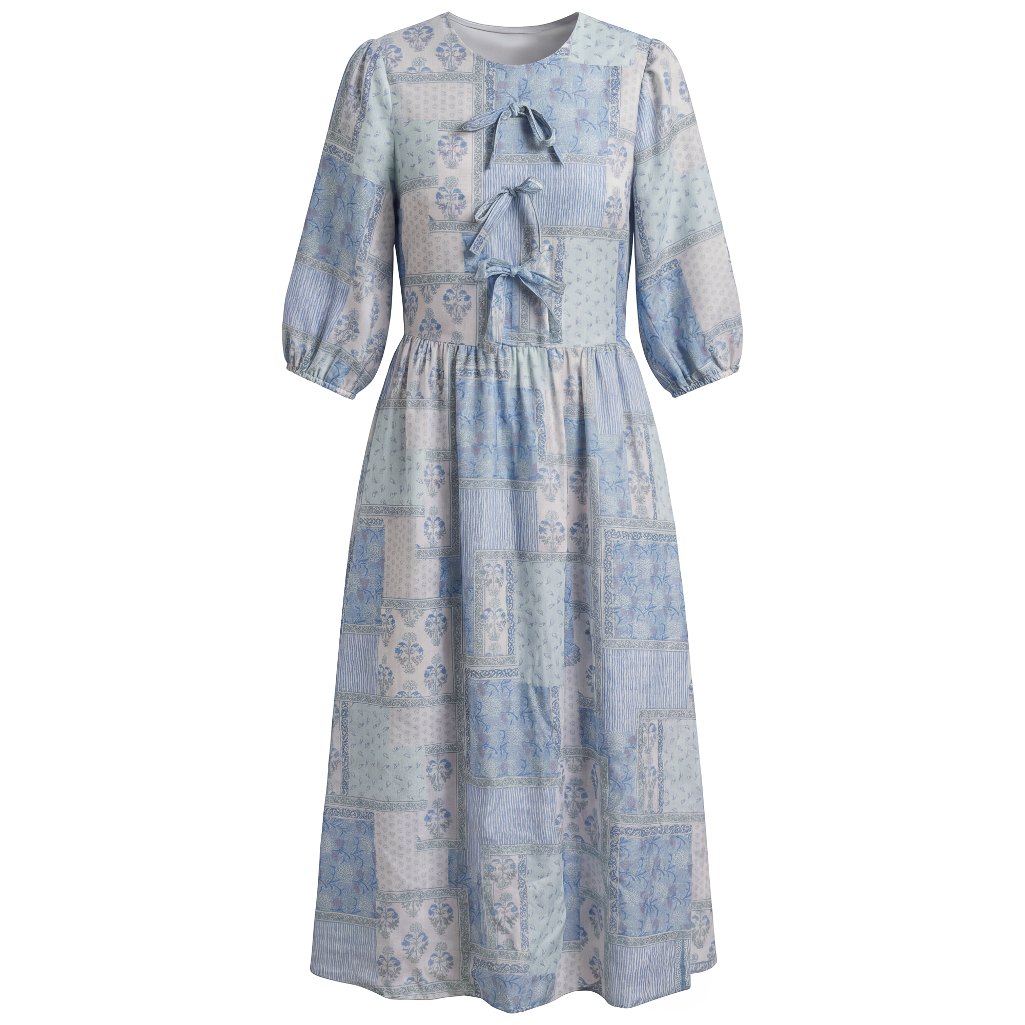 Floral Print Woven Dress in Blue by Noni