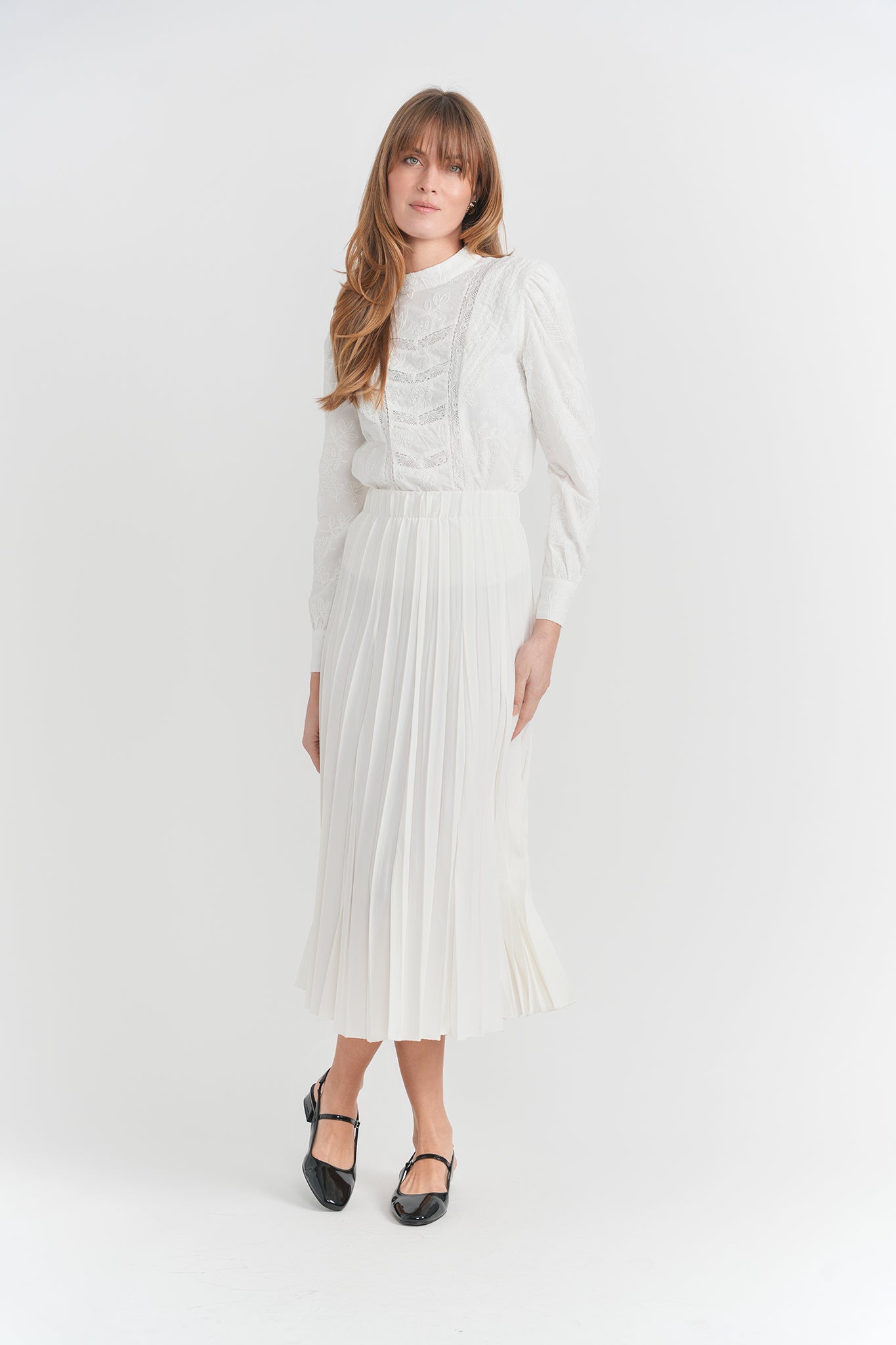 Embroidered Cotton Blouse in by Noni