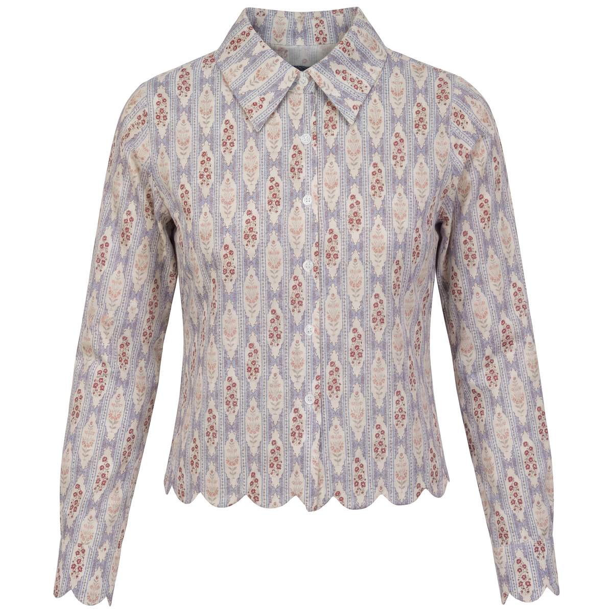 Striped Printed Blouse in Blue by Noni