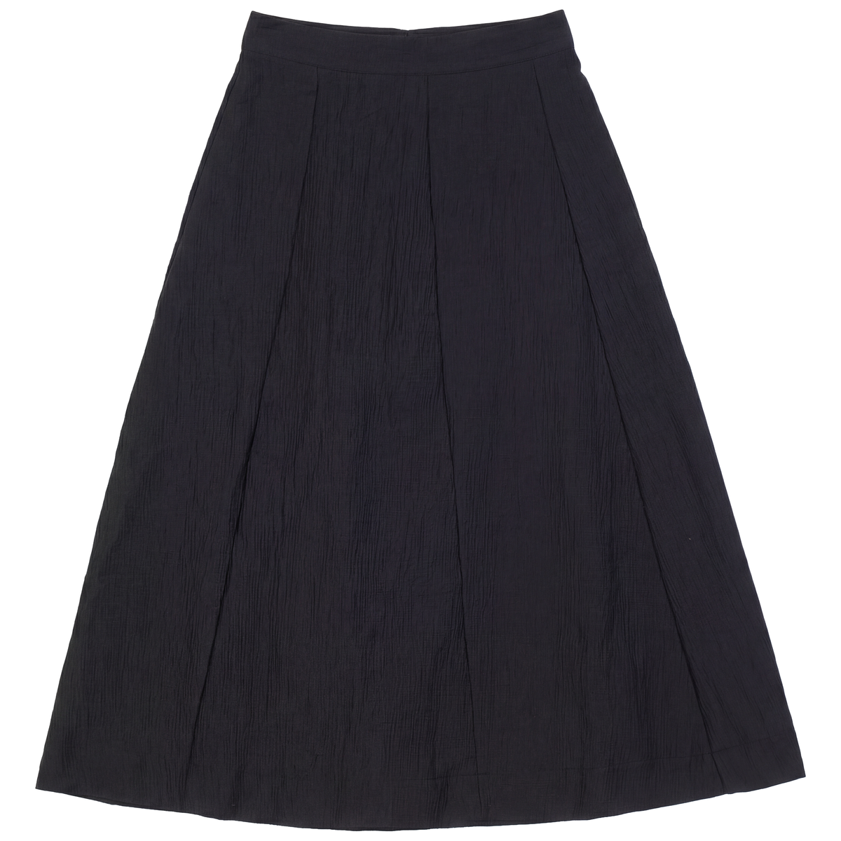 Crinkle Cotton Midi Skirt in Black by Noni Daily