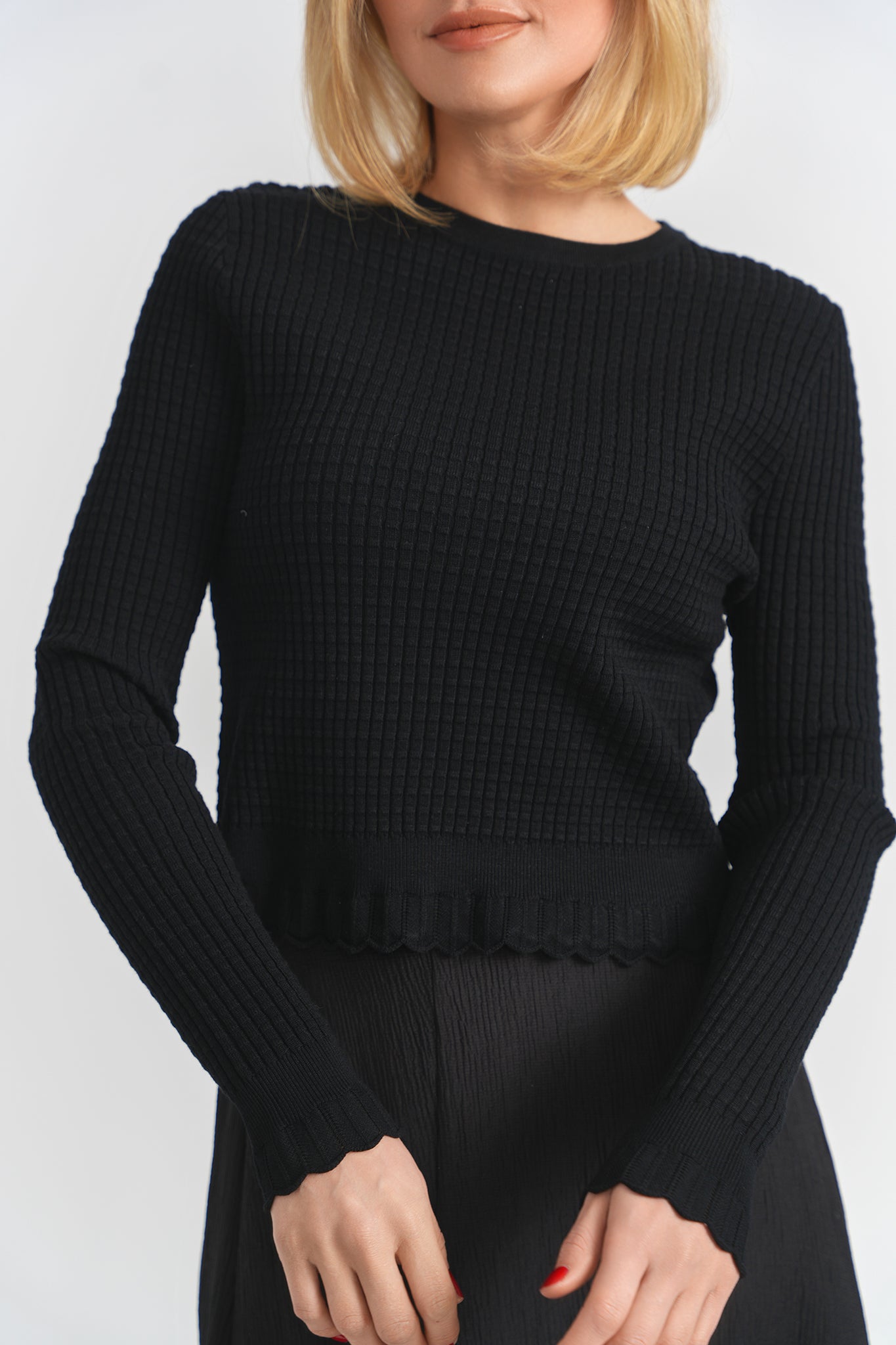 Raised Rib Knit Sweater in by Noni