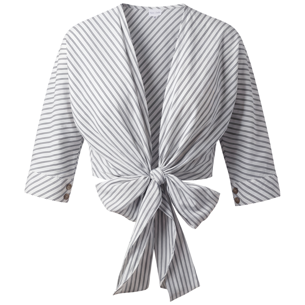 Woven Wrap Blouse in Black by Noni Daily