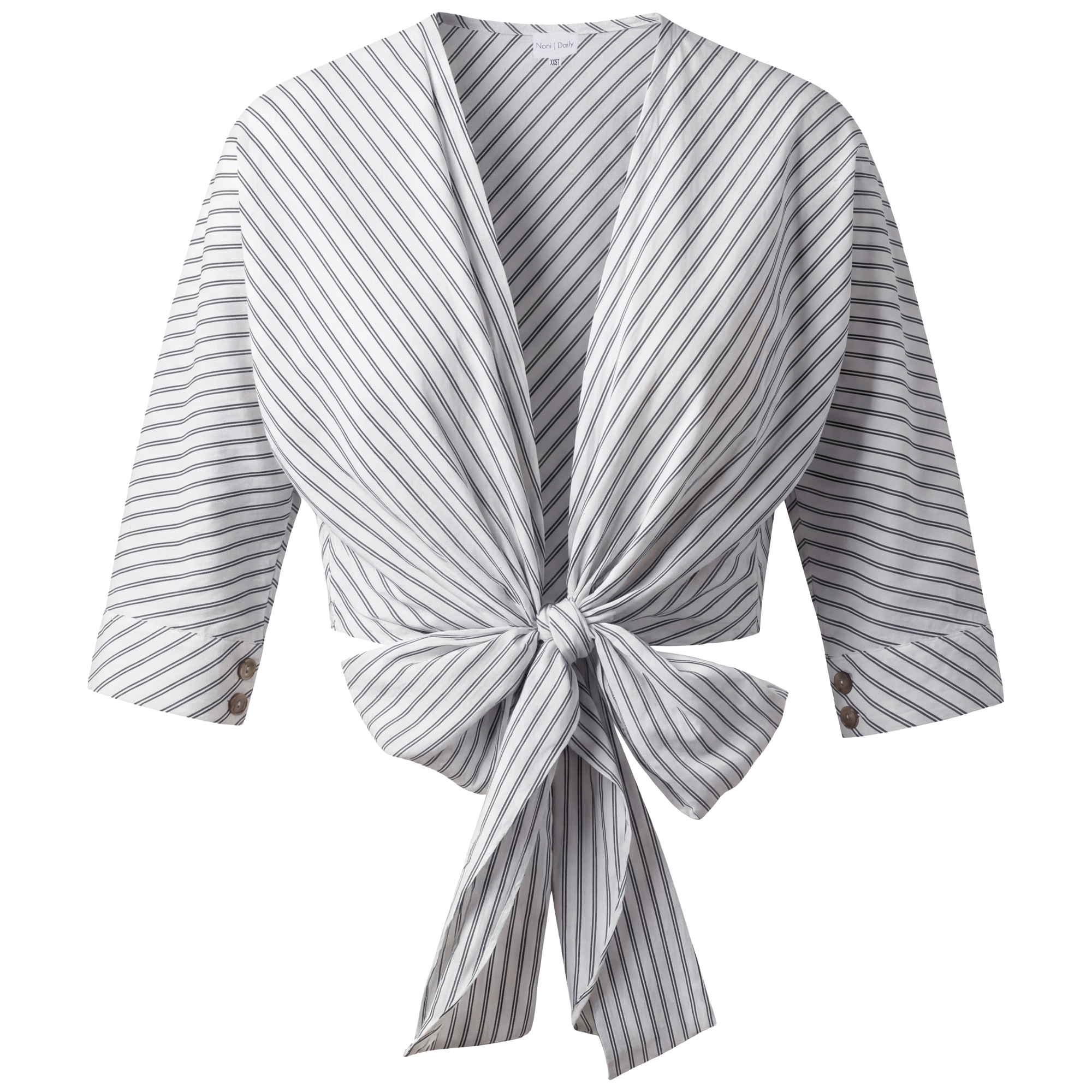 Woven Wrap Blouse in Black by Noni Daily