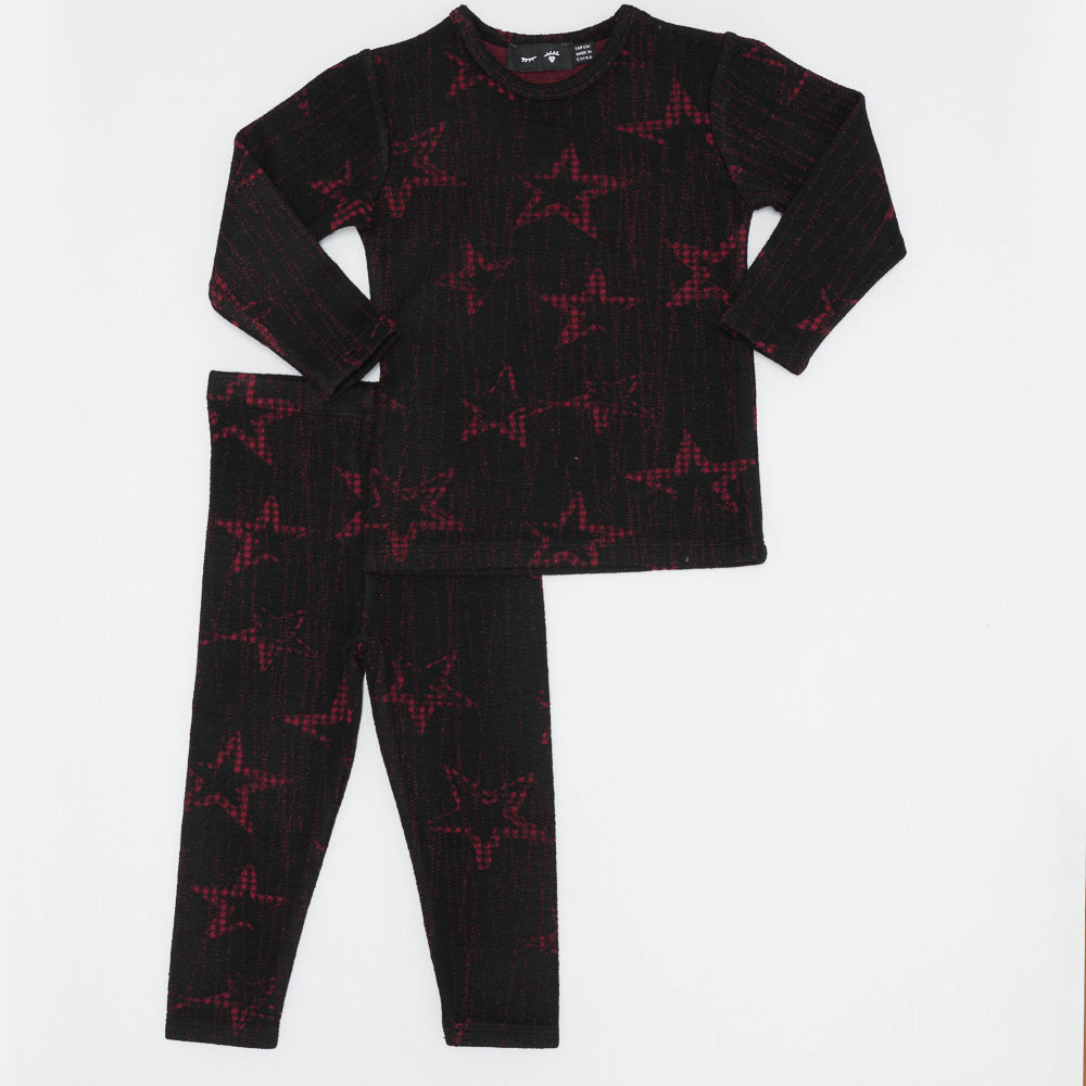 Star Print 2pc Set in Black Pink by Peek a boo