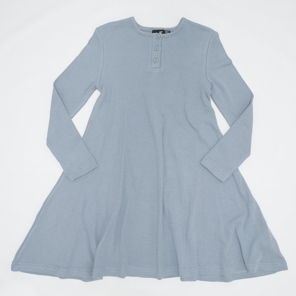 Basic Rib Dress in Blue Grey by Peek a boo