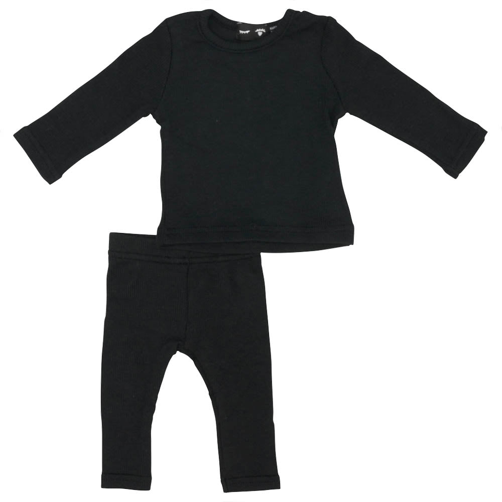 Basic Rib 2pc in Black by Peek a boo