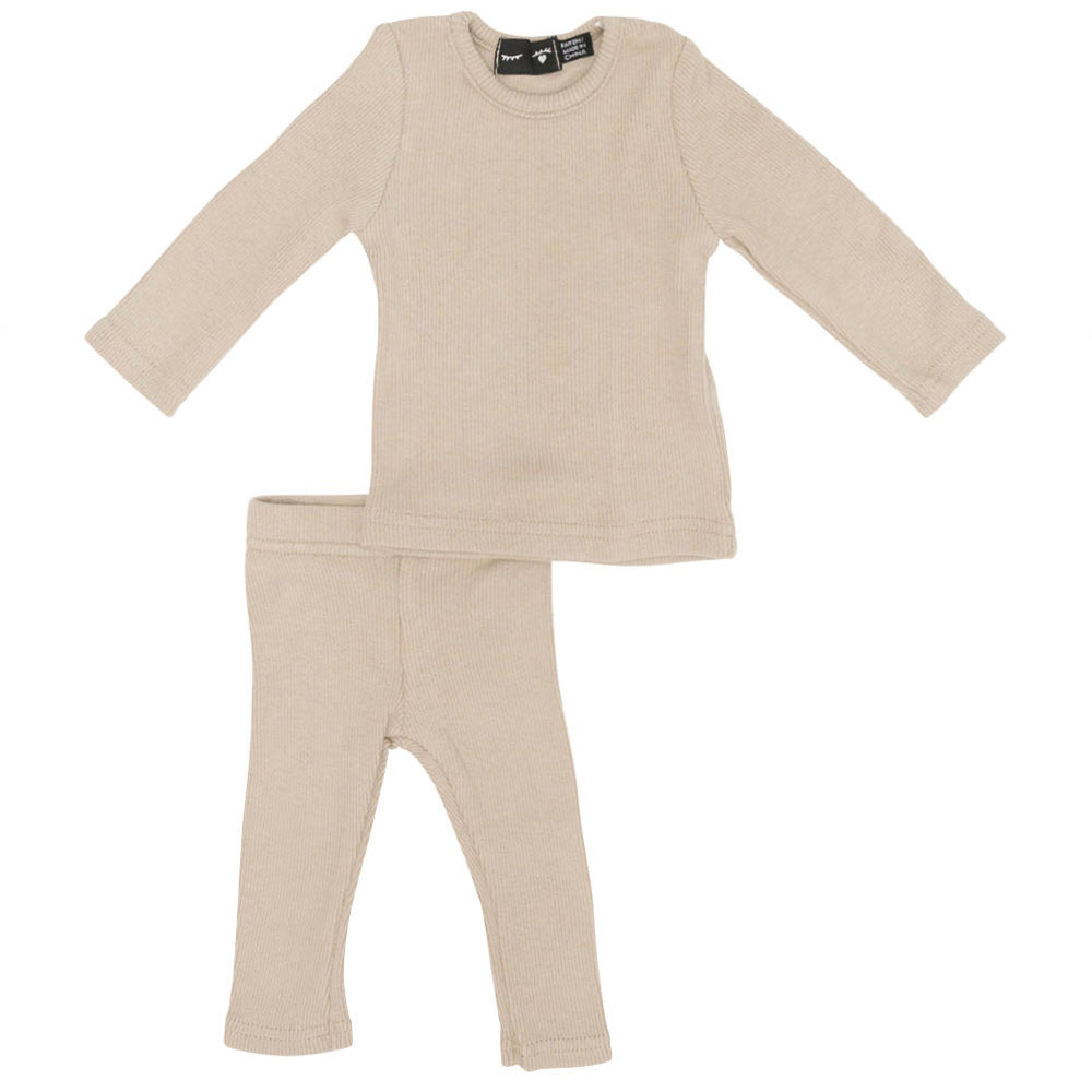 Basic Rib 2pc Sand Mix Baby Set by {{ product_vemdor}}