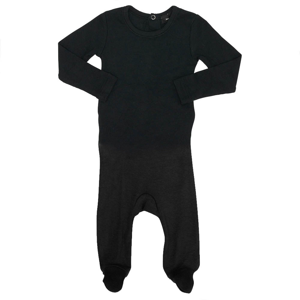 Basic Rib Onesie in Black by Peek a boo