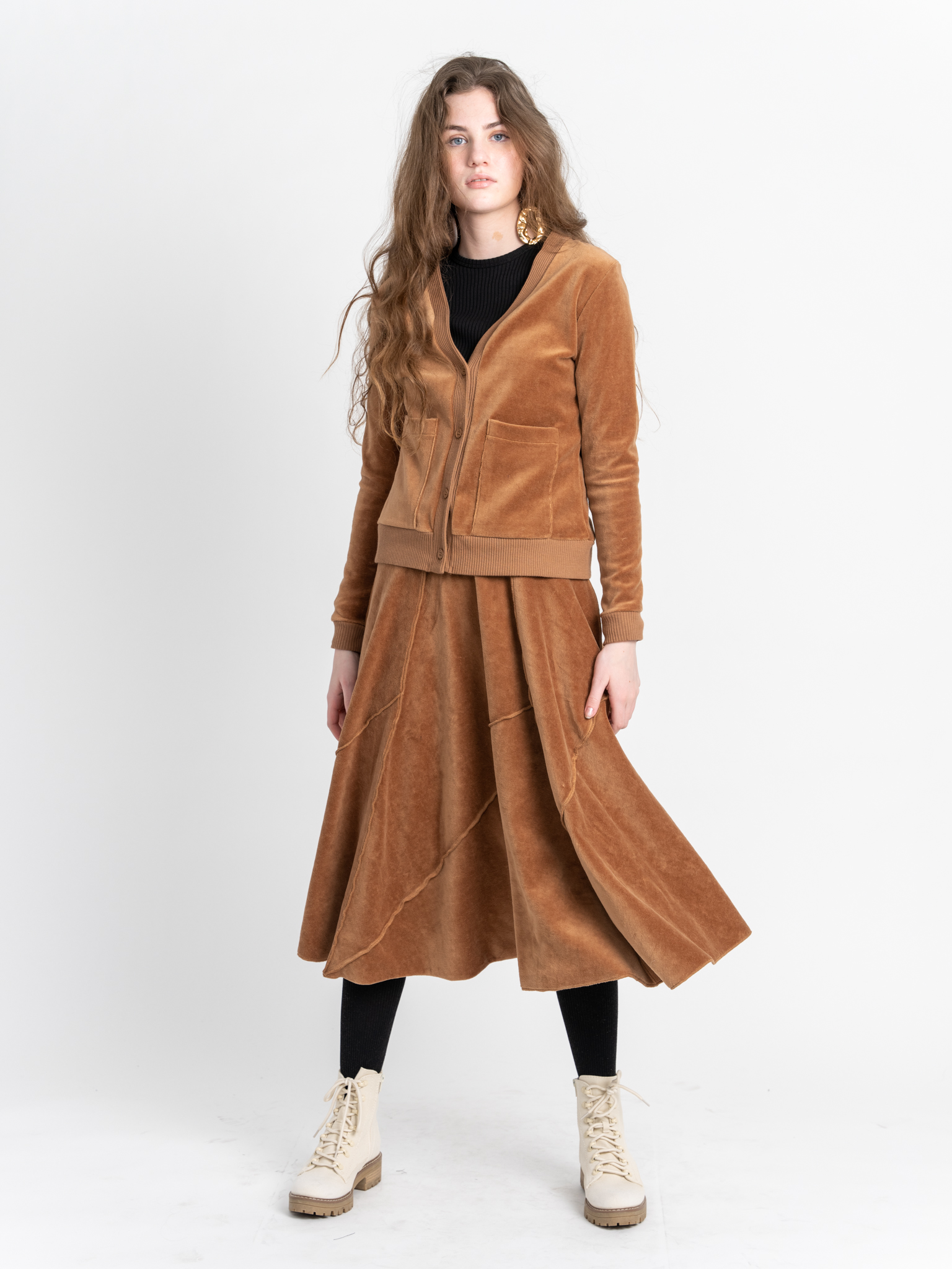 Cotton Velour Cardigan in by Vivid