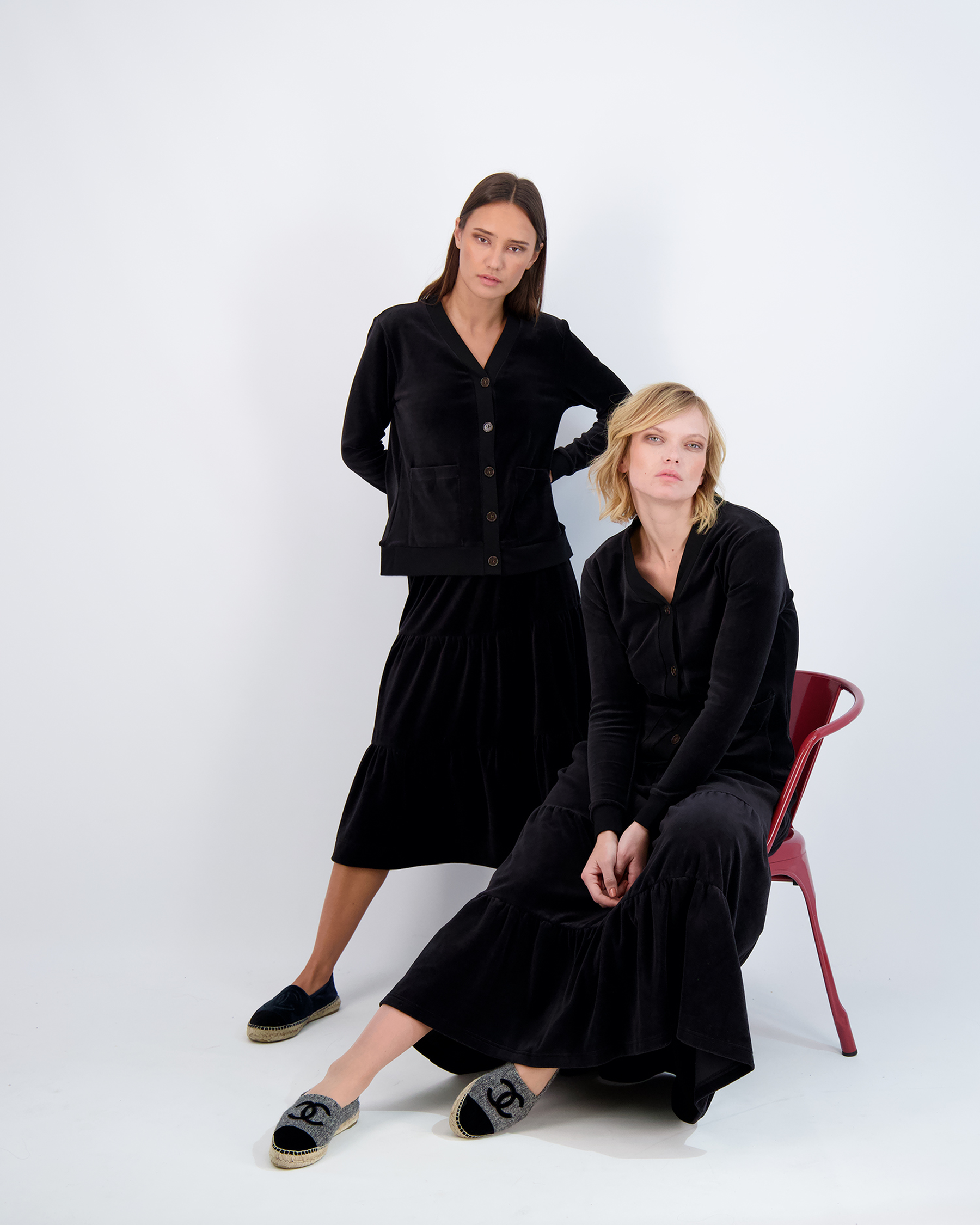 Cotton Velour Midi Length Cardigan in by Vivid