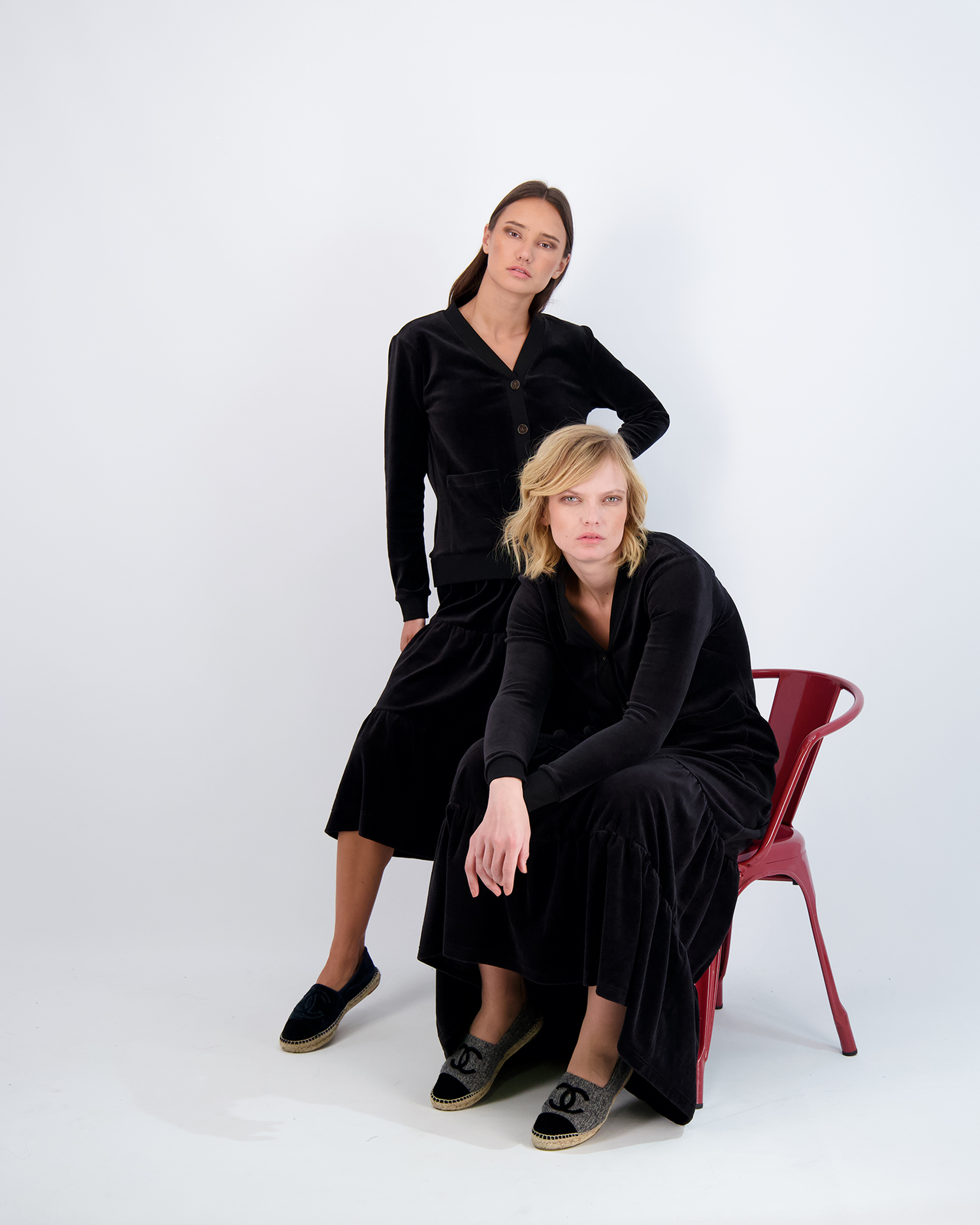 Cotton Velour Midi Length Cardigan in by Vivid